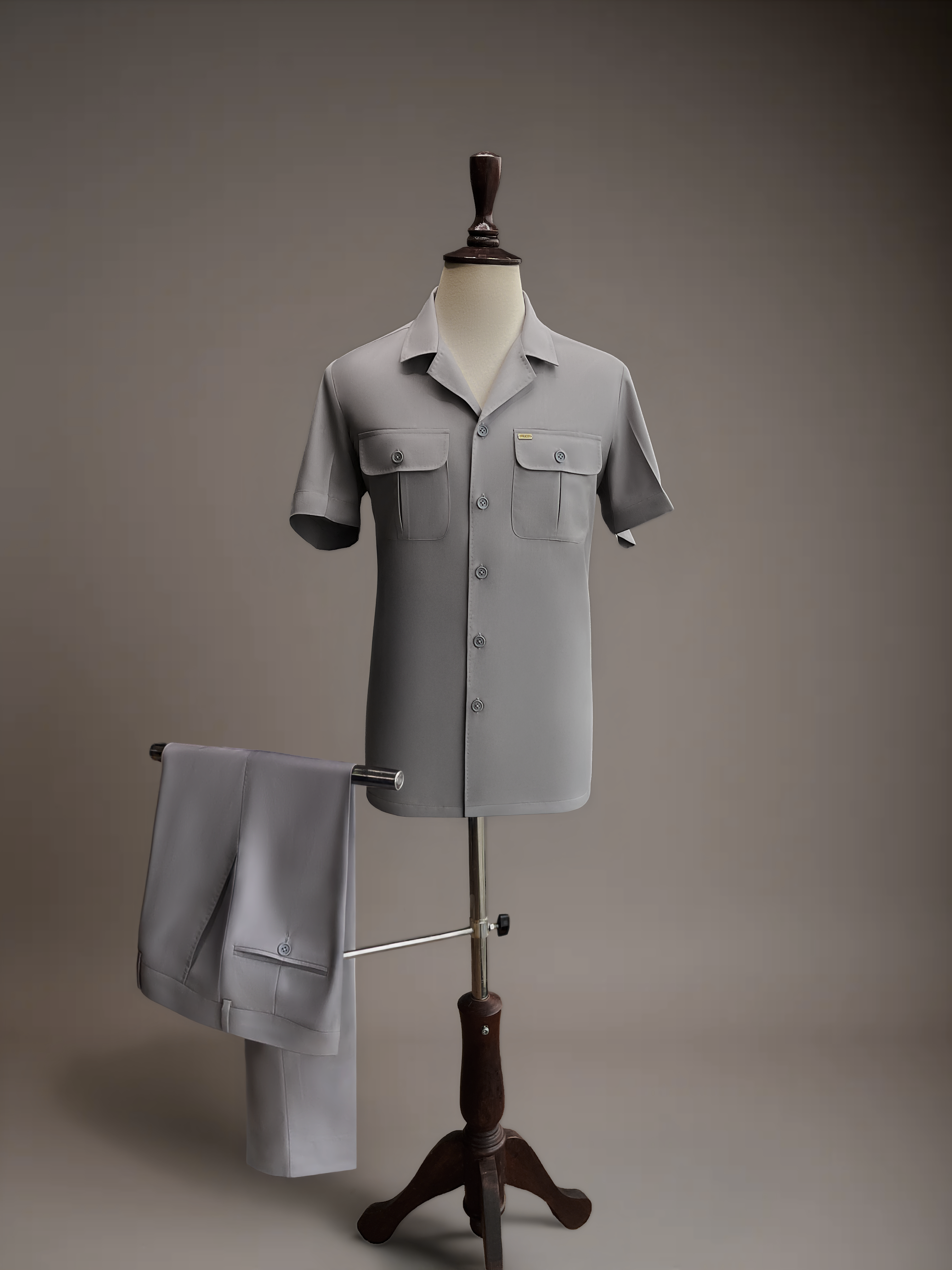 Ash Grey Bespoke Safari Suit