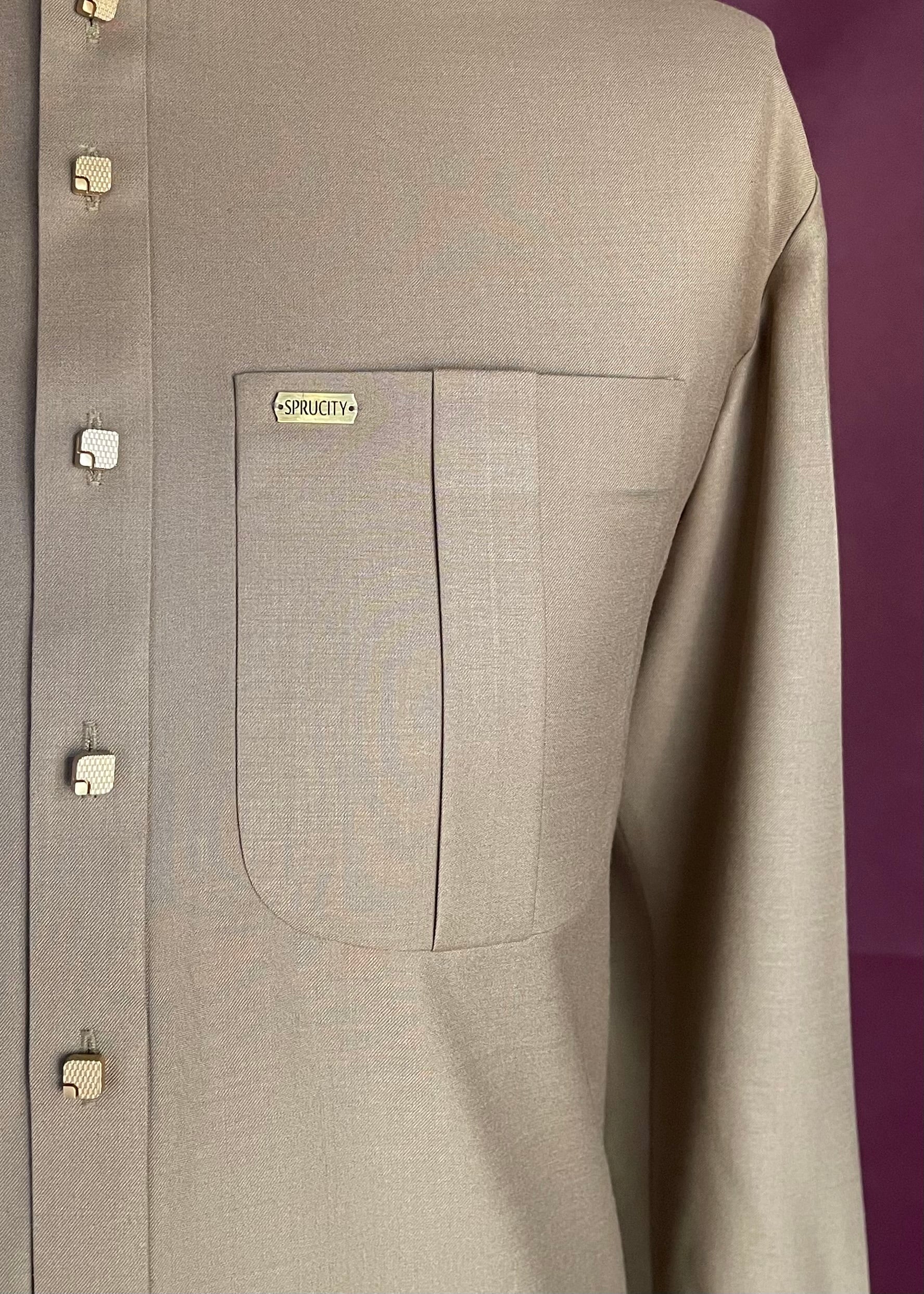 Sandstone Essence Shalwar Kameez In Imported Suiting Fabric