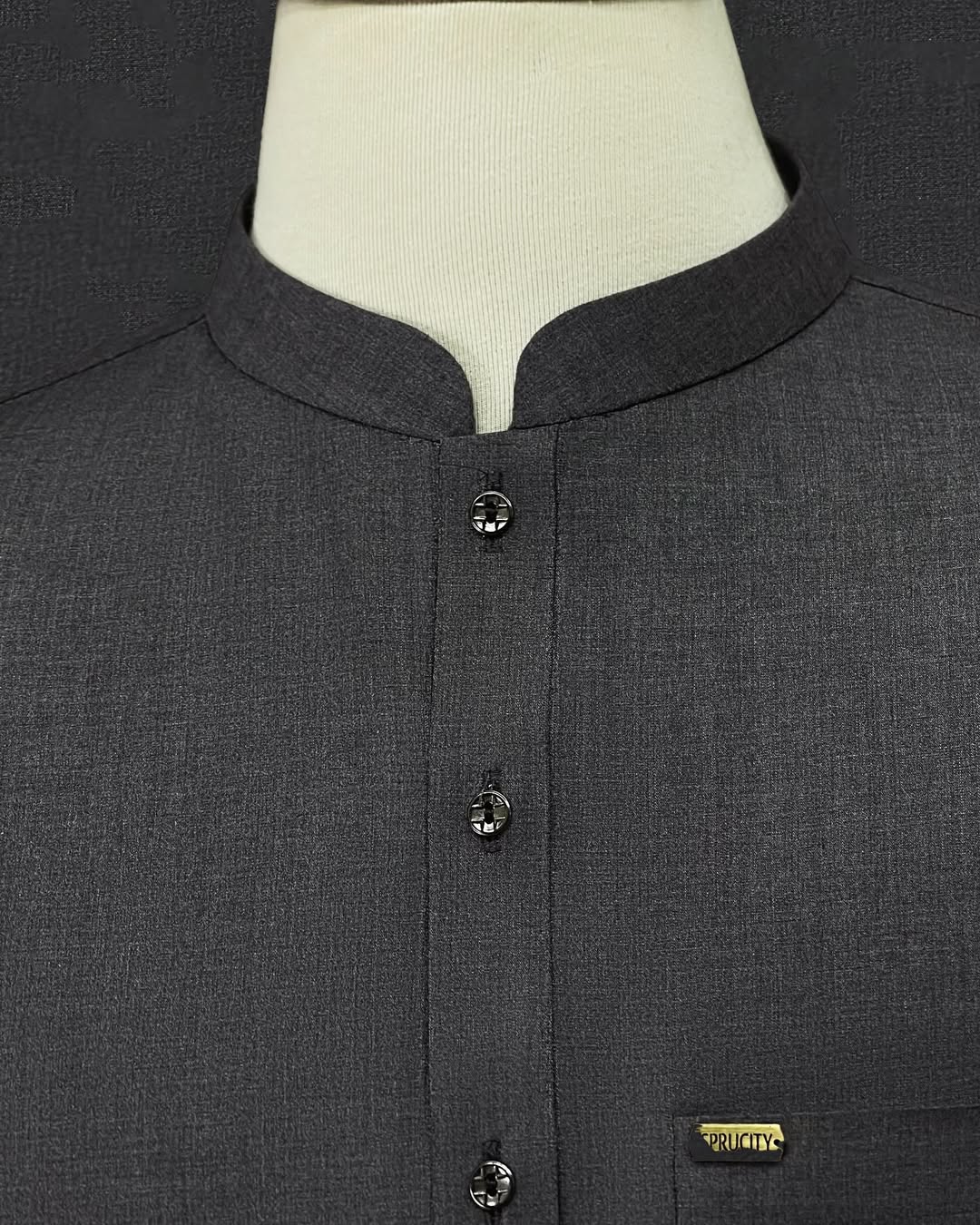 Textured Dark Grey Shalwar Kameez - Sprucity