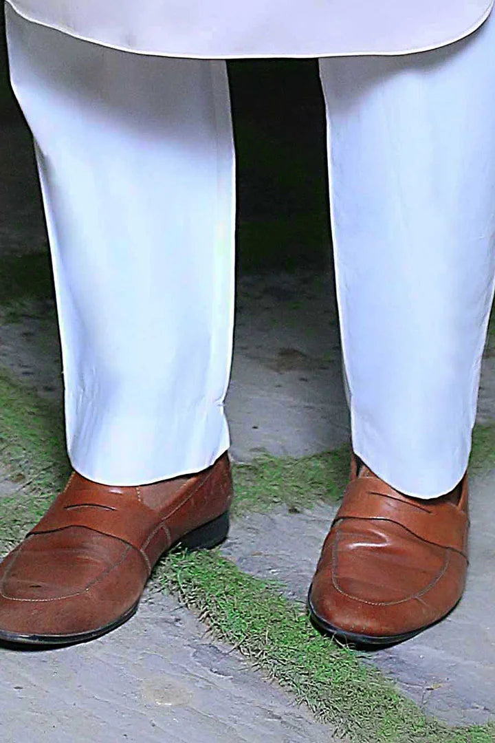 Cotton Kameez Paired with White Trouser - Sprucity
