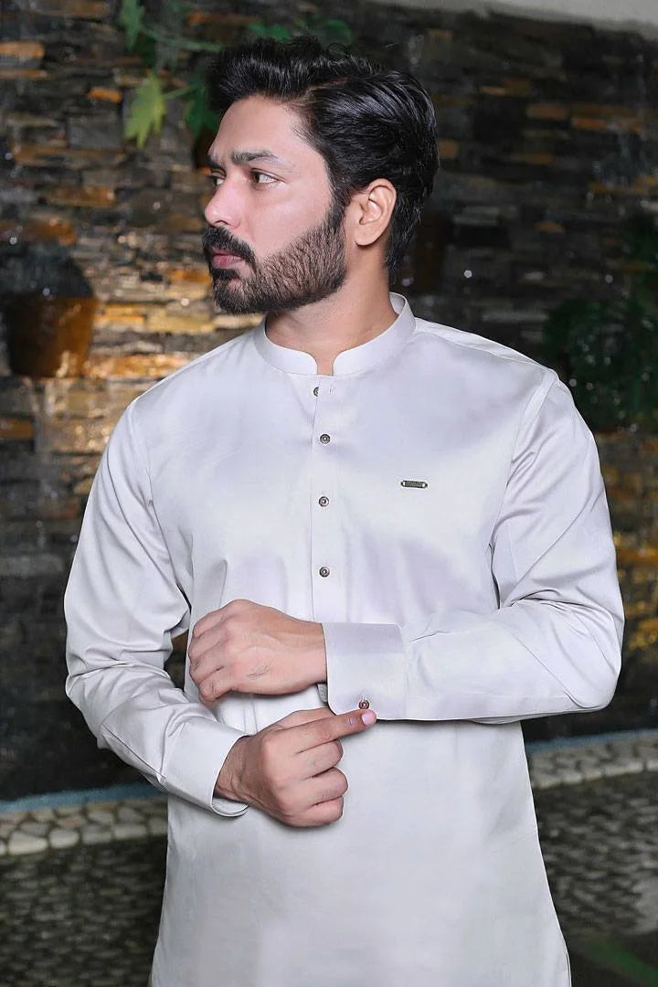 Cotton Kameez Paired with White Trouser - Sprucity