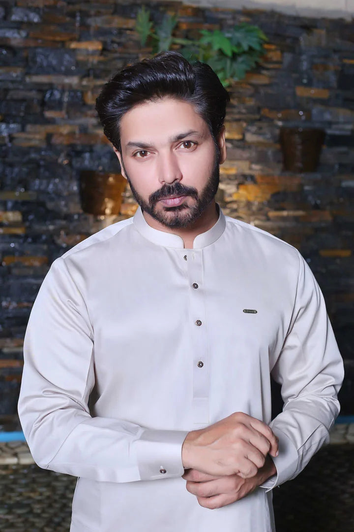 Cotton Kameez Paired with White Trouser - Sprucity