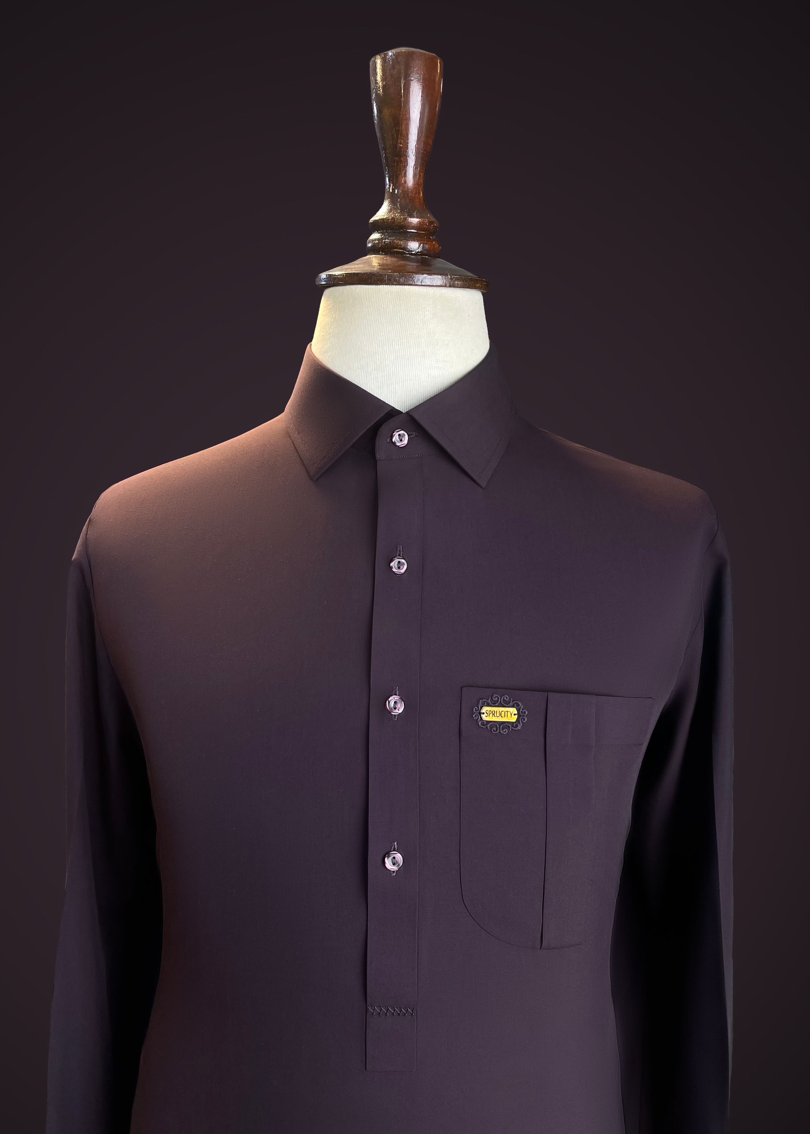 Wine Purple Wash & Wear Shalwar Kameez