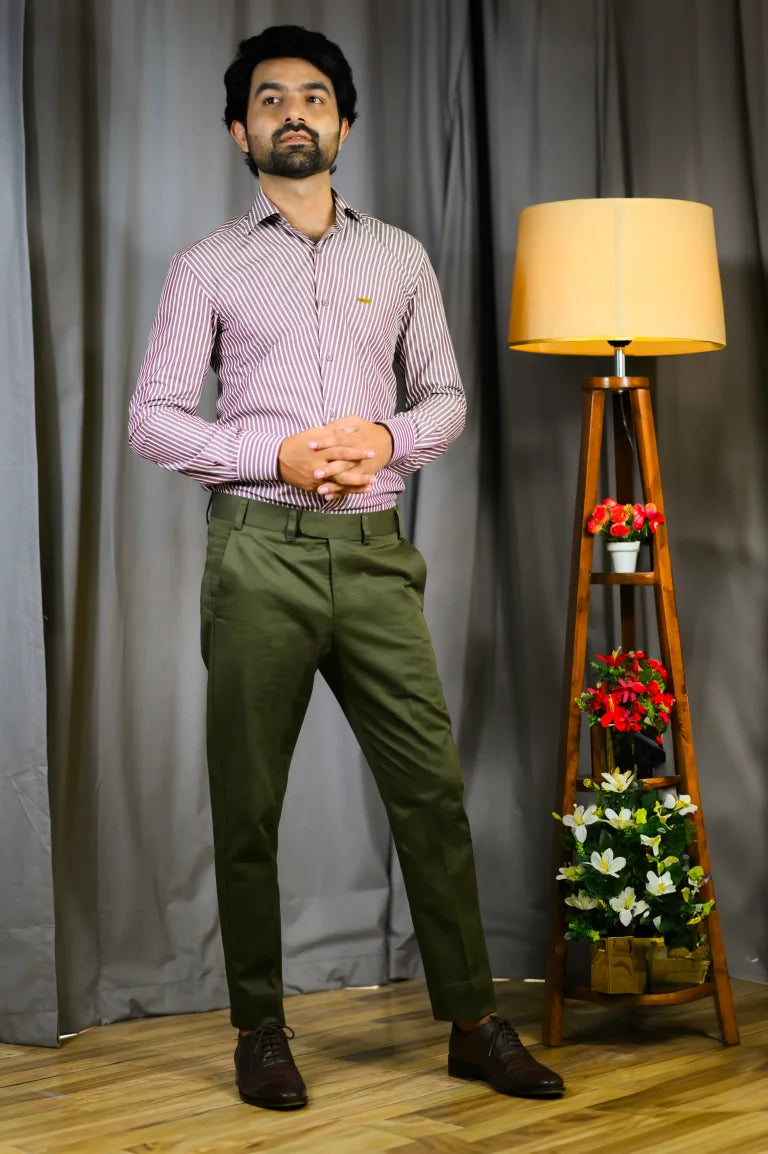 Red Lined Formal Shirt - Sprucity