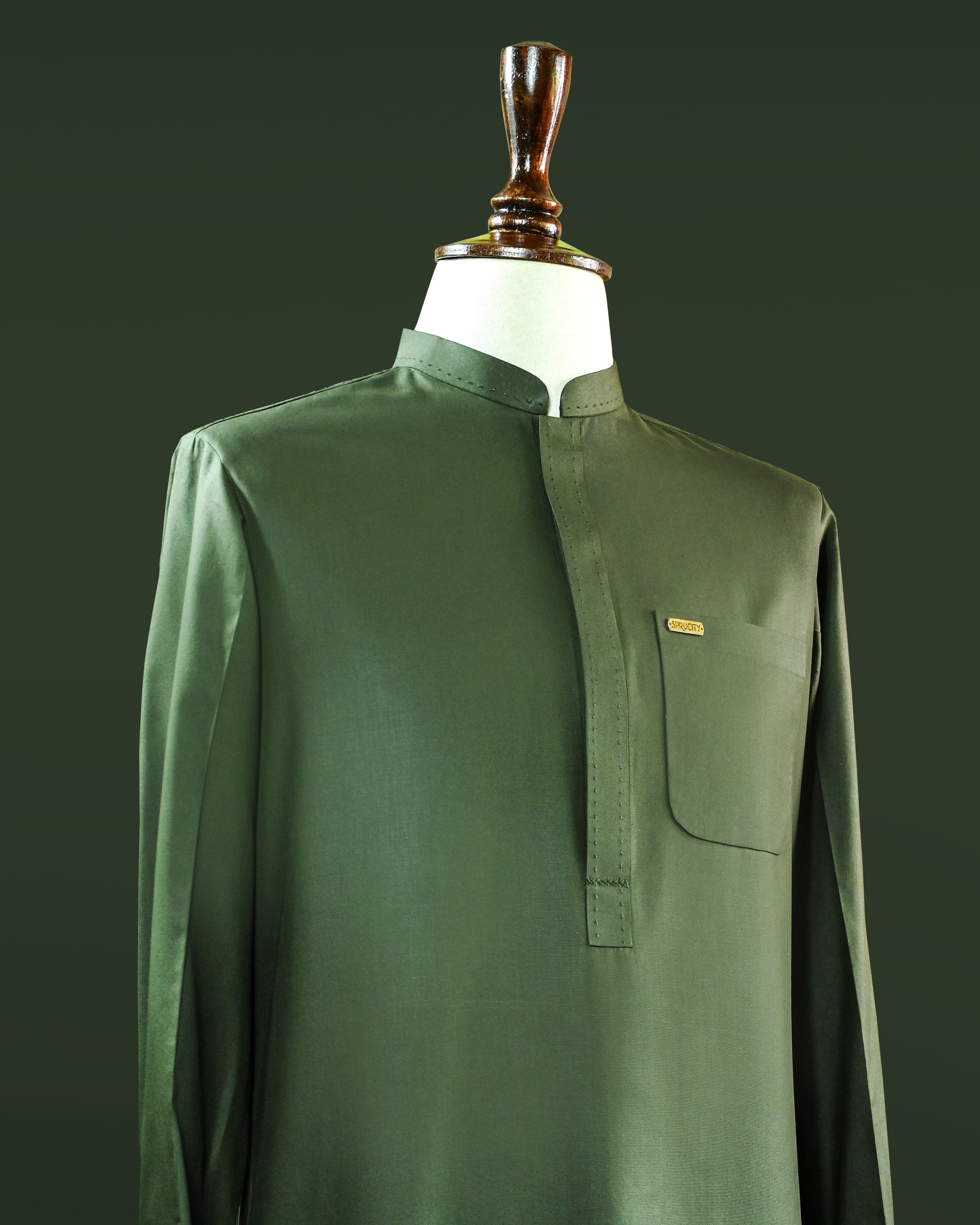 Classic Olive Shalwar Kameez - Sprucity