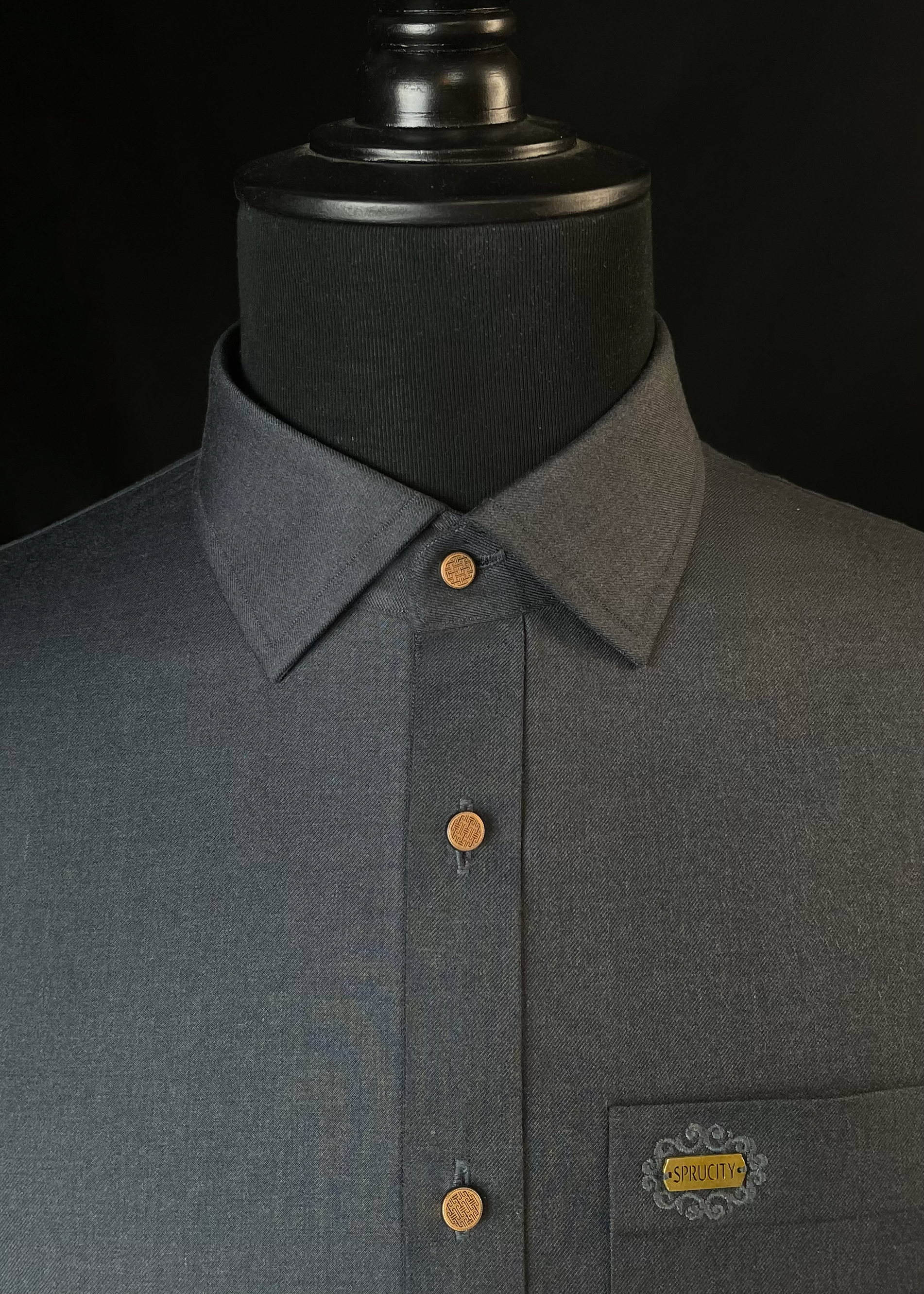 Charcoal Ash Shalwar Kameez In Imported Suiting Fabric (Winter Collection)