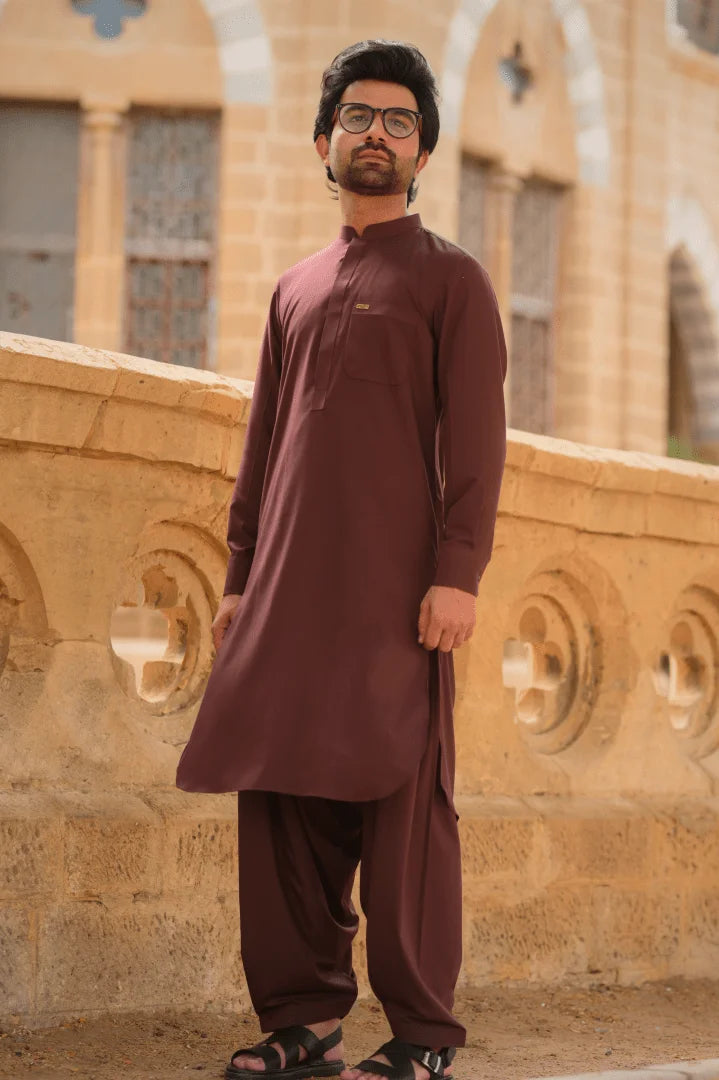 Royal Burgundy Shalwar Kameez - Sprucity