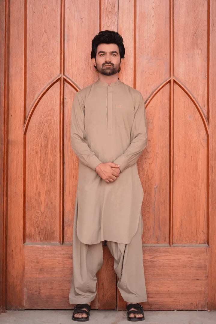 Royal Beige Shalwar Kameez - Sprucity