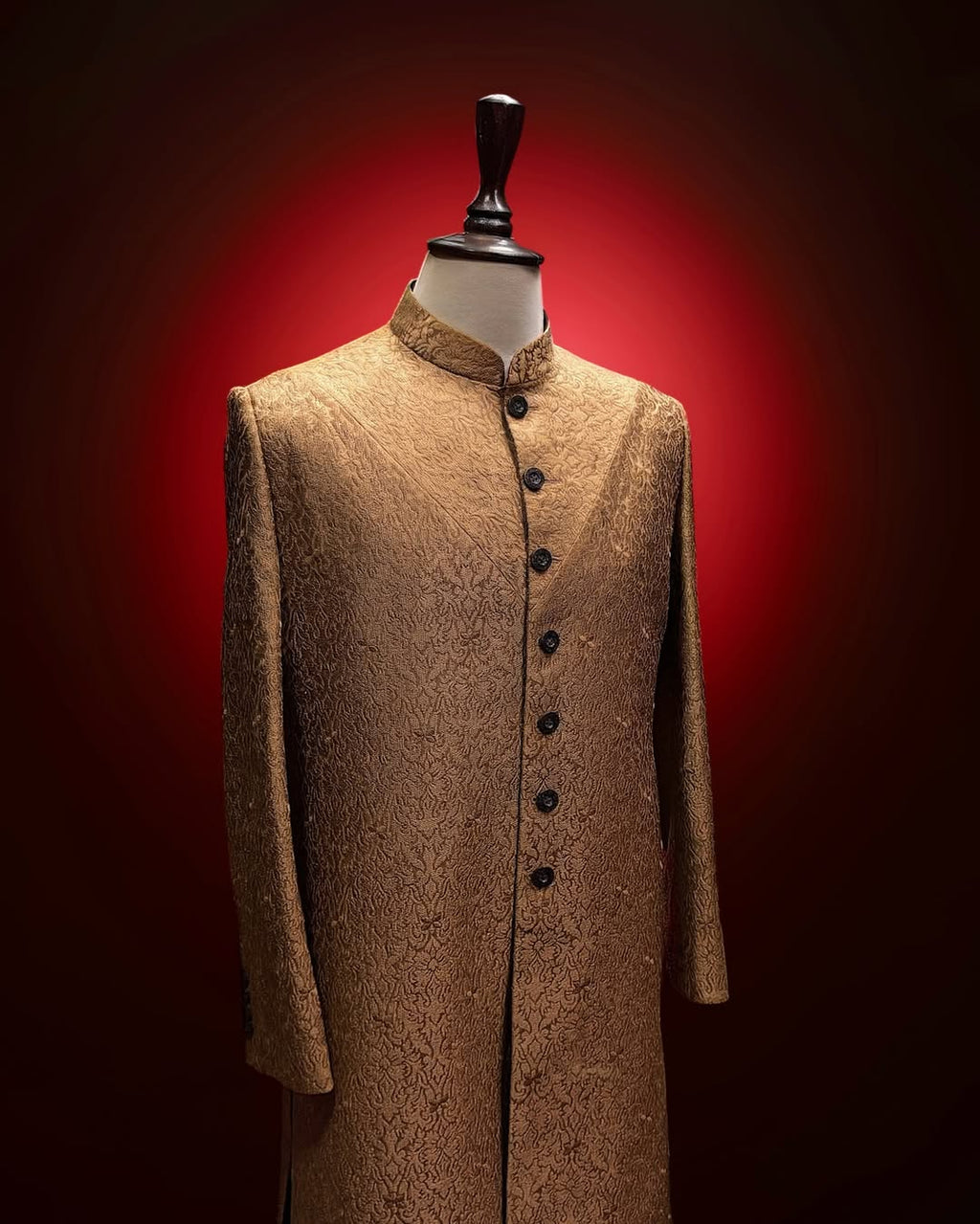 Golden & Red Sherwani Set
