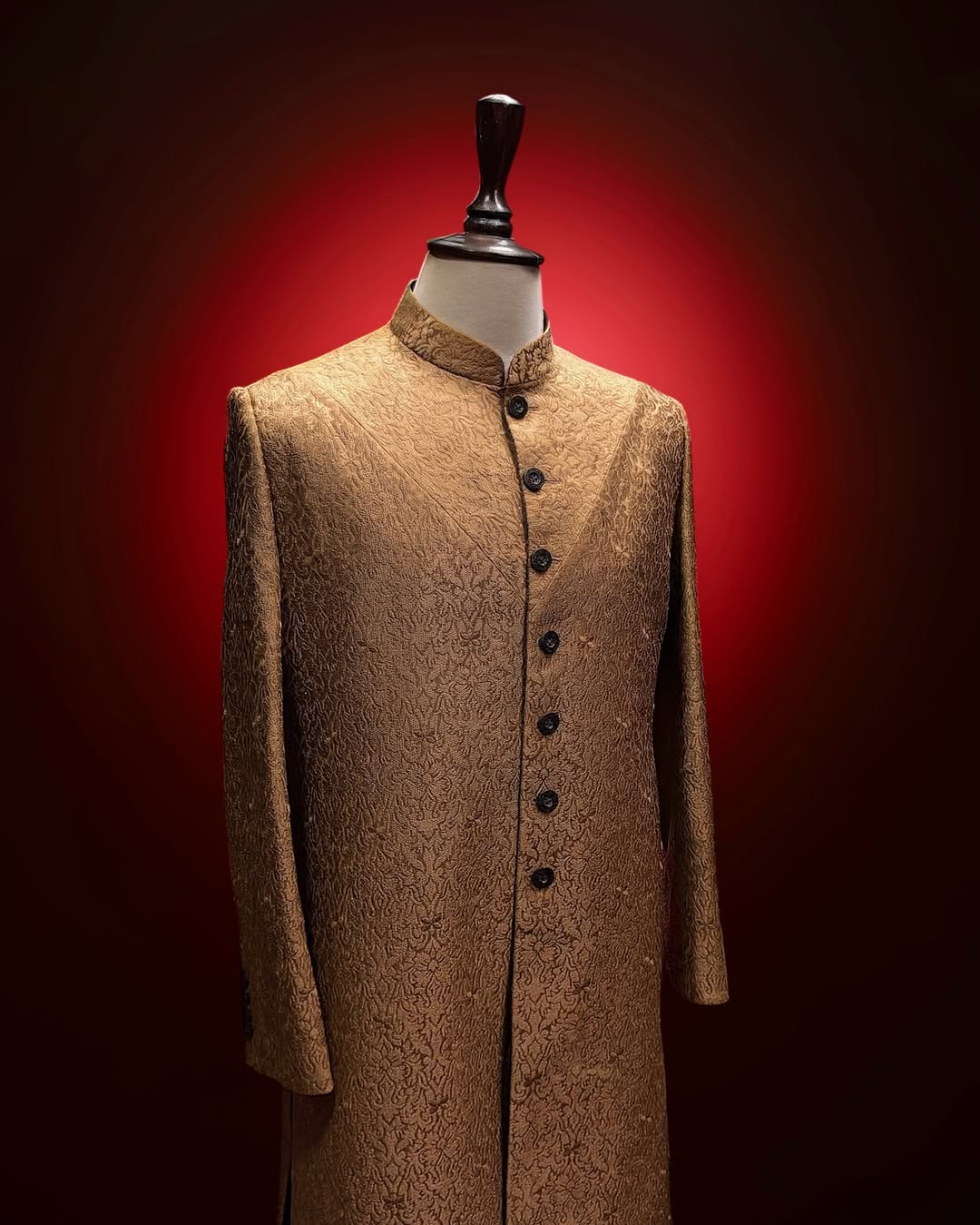 Golden & Red Sherwani Set