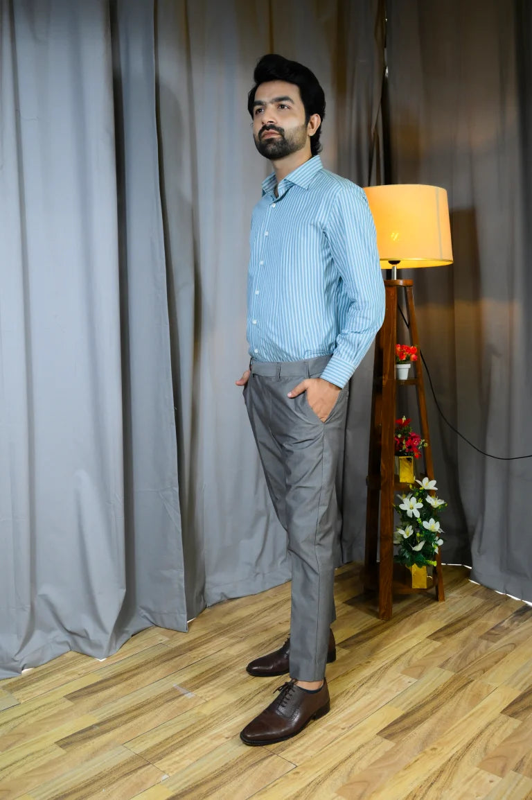 Green Lined Formal Shirt - Sprucity