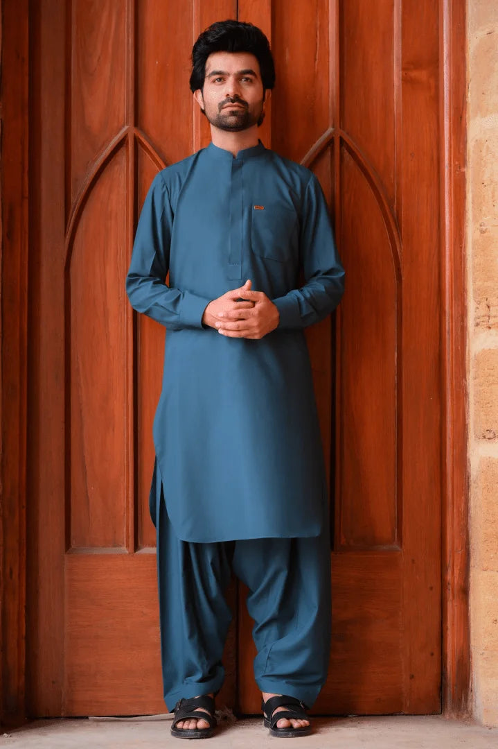 Majestic Blue Shalwar Kameez - Sprucity