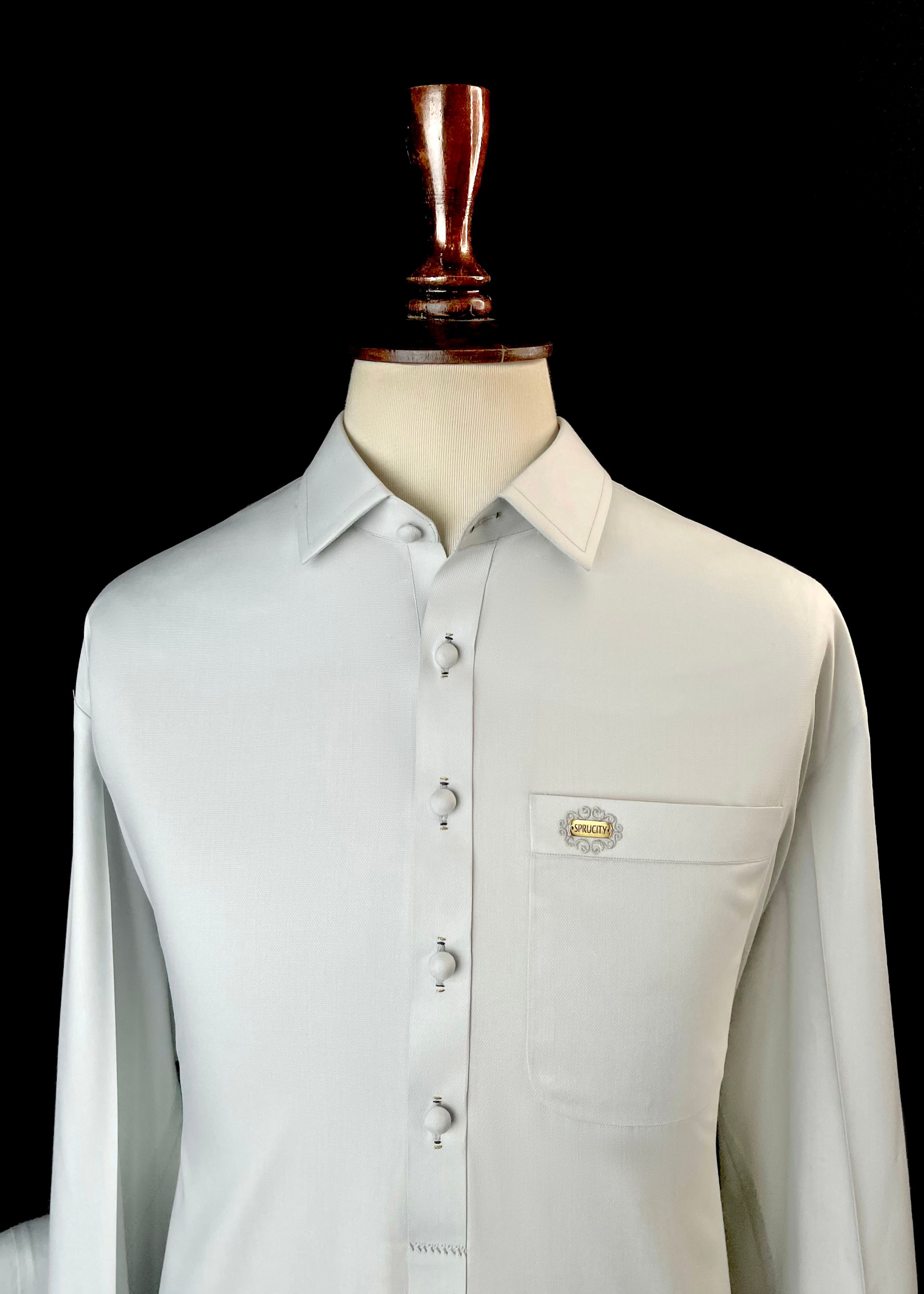 Silver Shalwar Kameez (Wash & Wear)