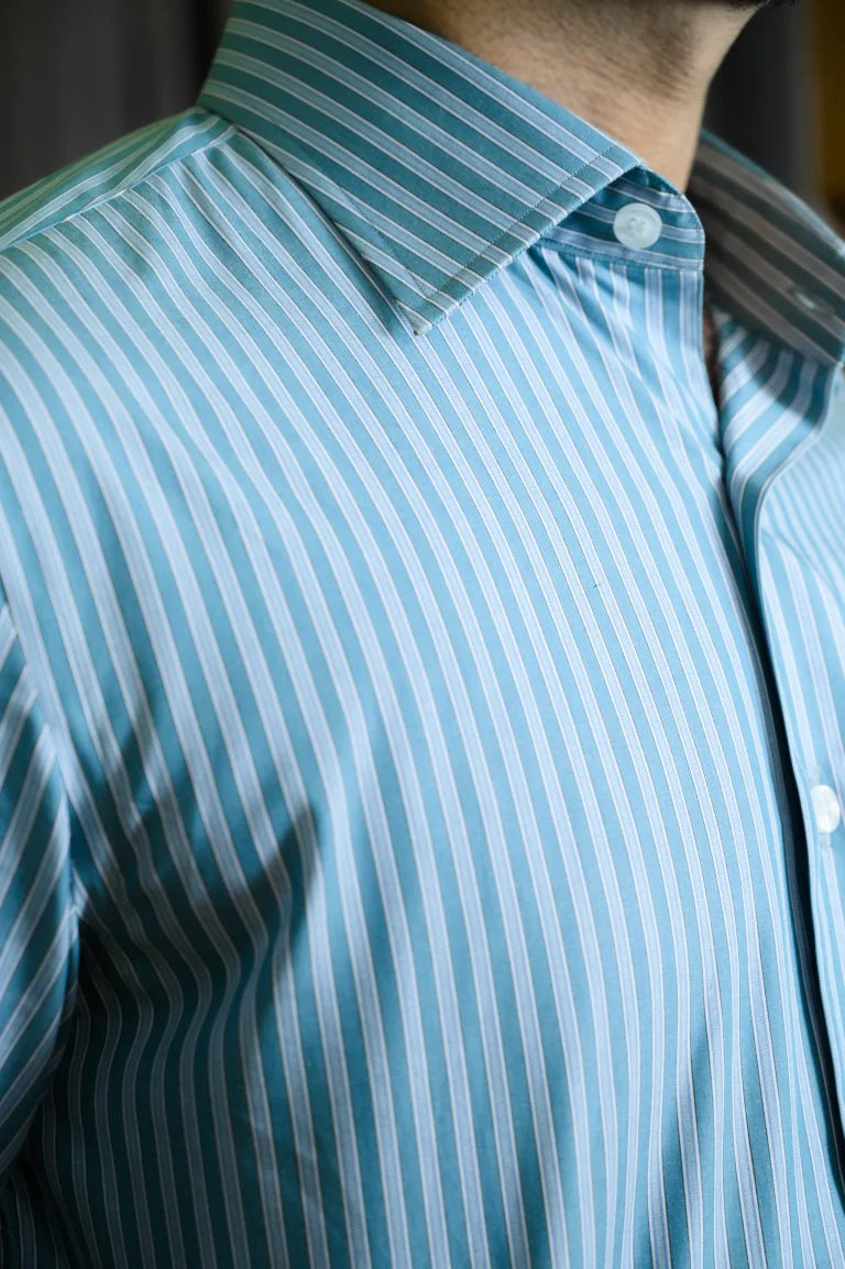 Green Lined Formal Shirt - Sprucity