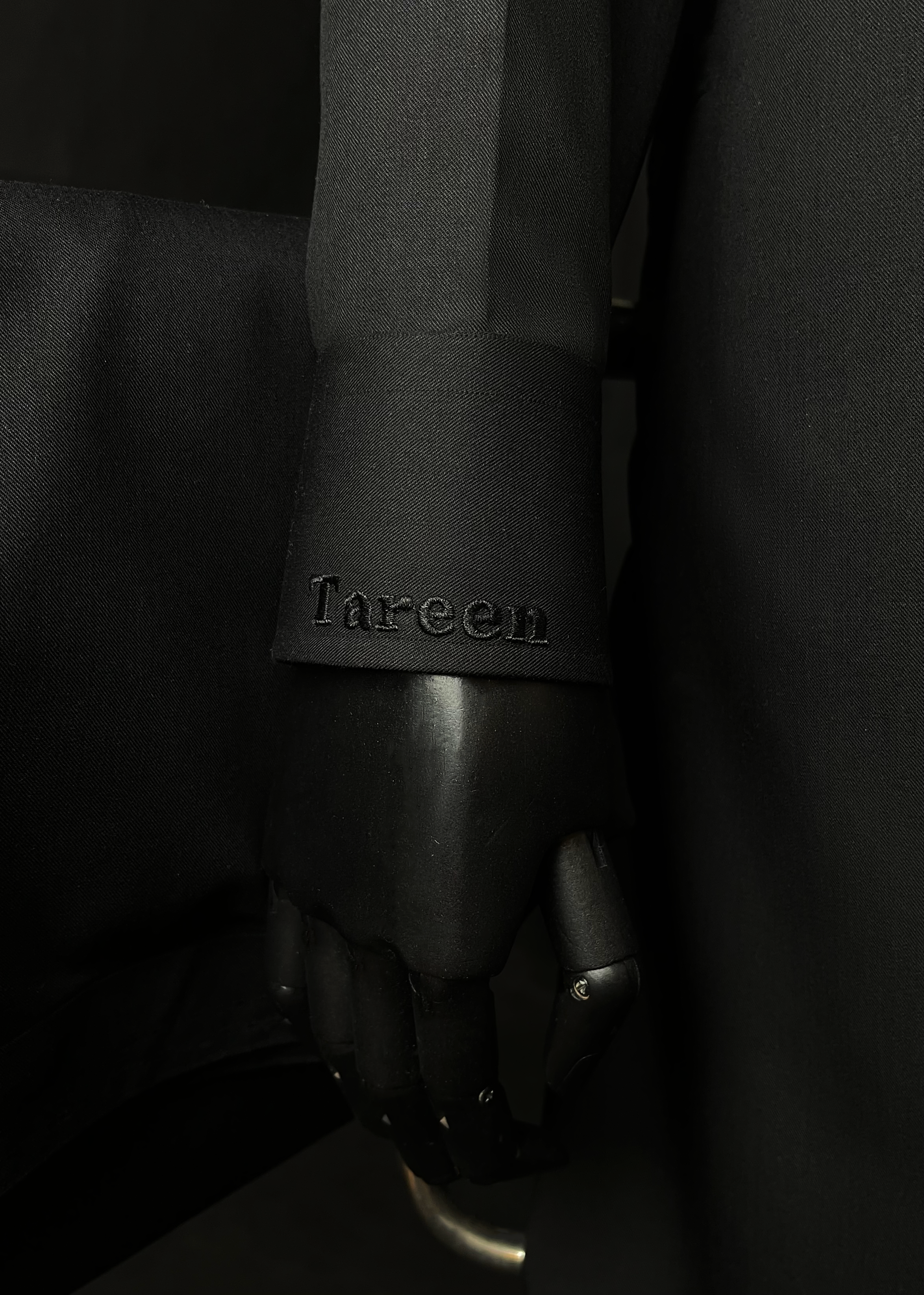 Midnight Black Shalwar Kameez In Imported Suiting Fabric (Winter Collection)