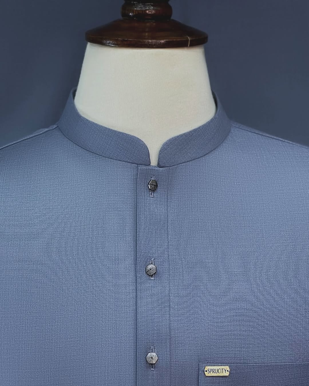 Steel Blue Kameez Shalwar for Mens – With Suiting Fabric - Sprucity