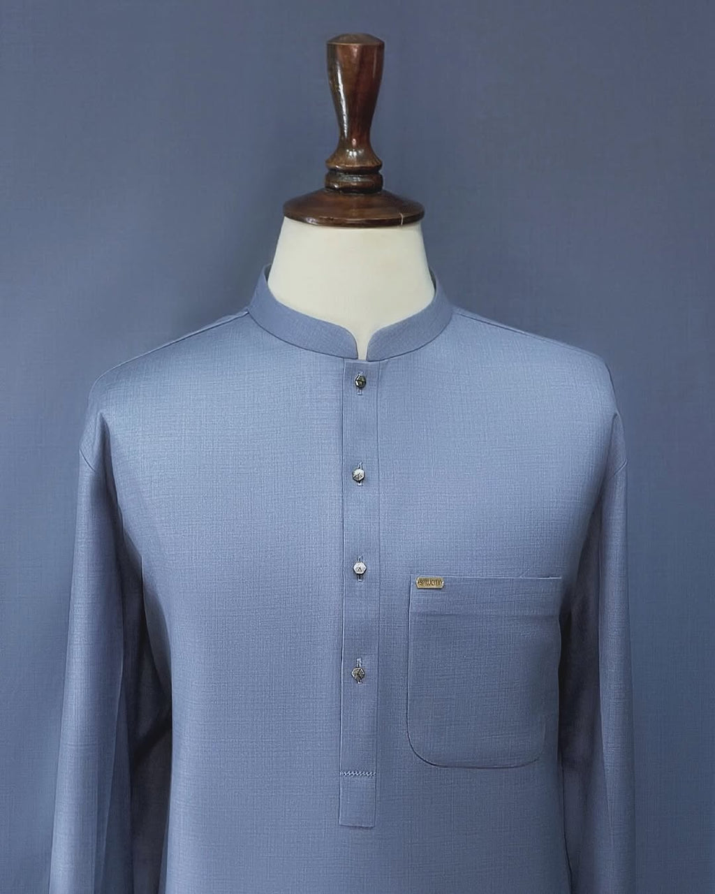 Steel Blue Kameez Shalwar for Mens – With Suiting Fabric - Sprucity