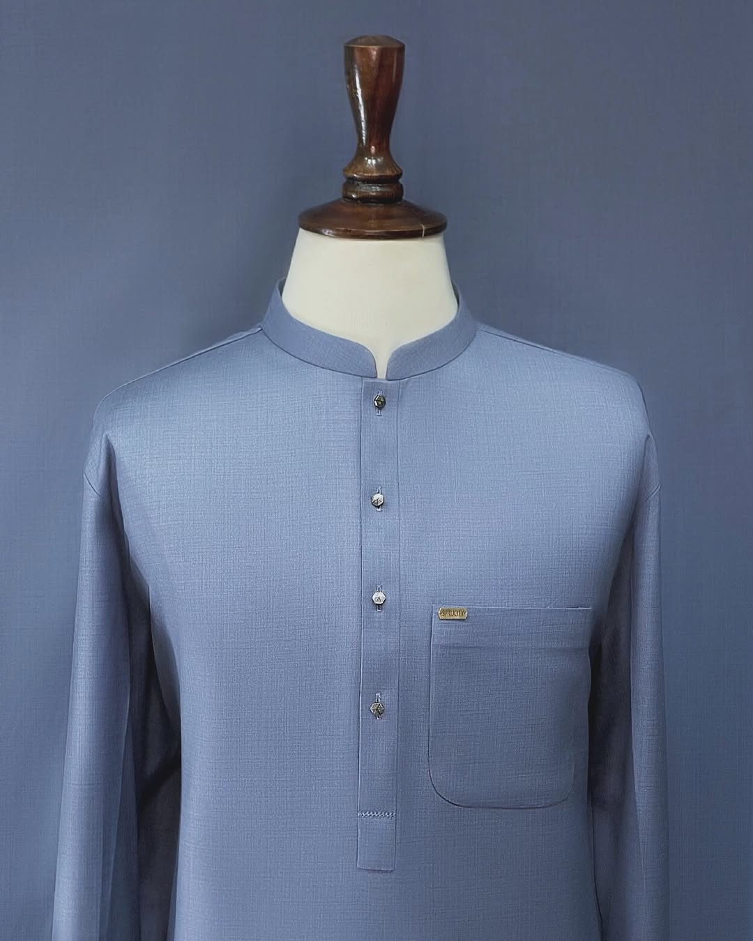 Steel Blue Kameez Shalwar for Mens – With Suiting Fabric - Sprucity