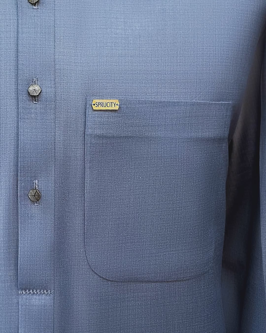 Steel Blue Kameez Shalwar for Mens – With Suiting Fabric - Sprucity