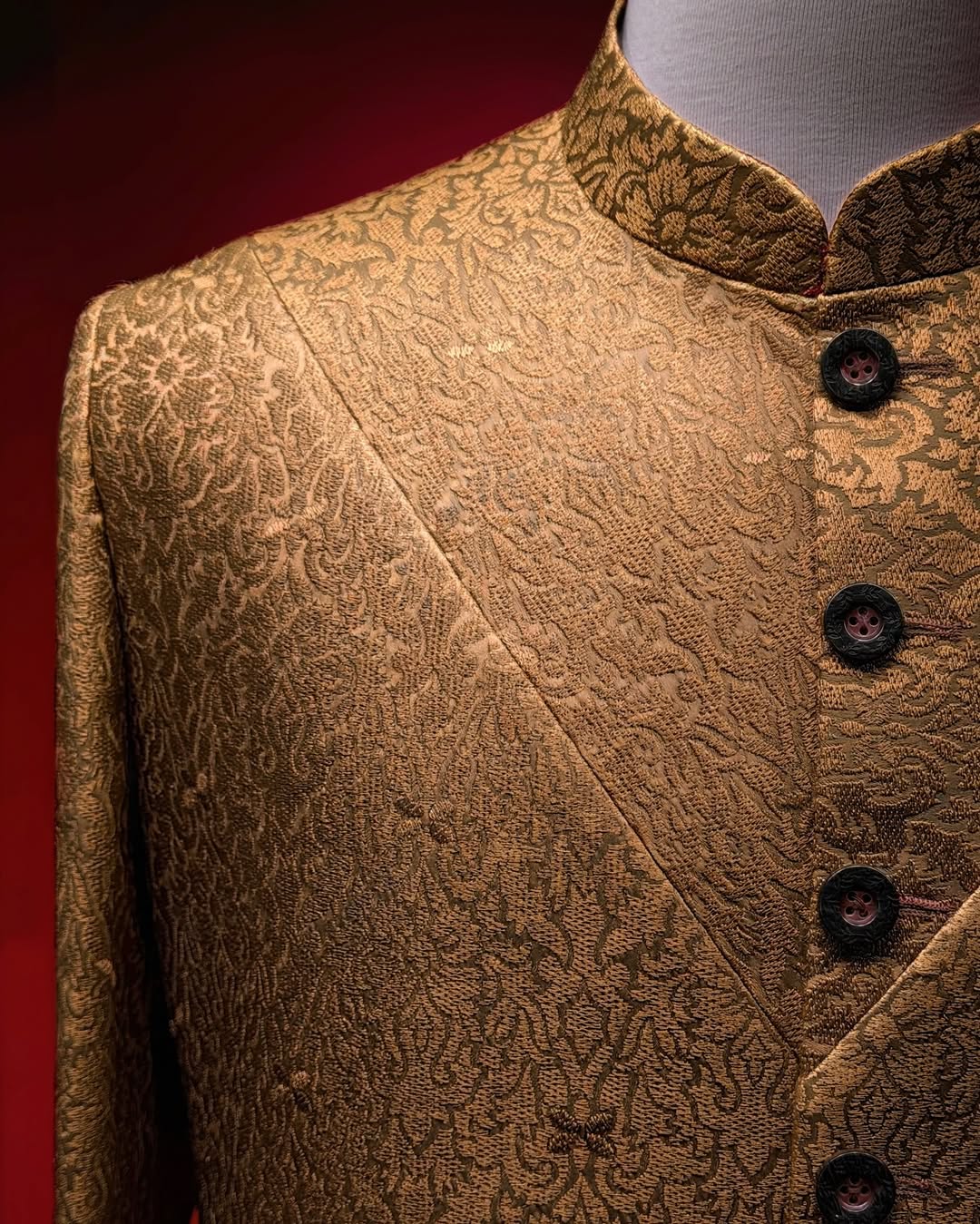 Golden & Red Sherwani Set