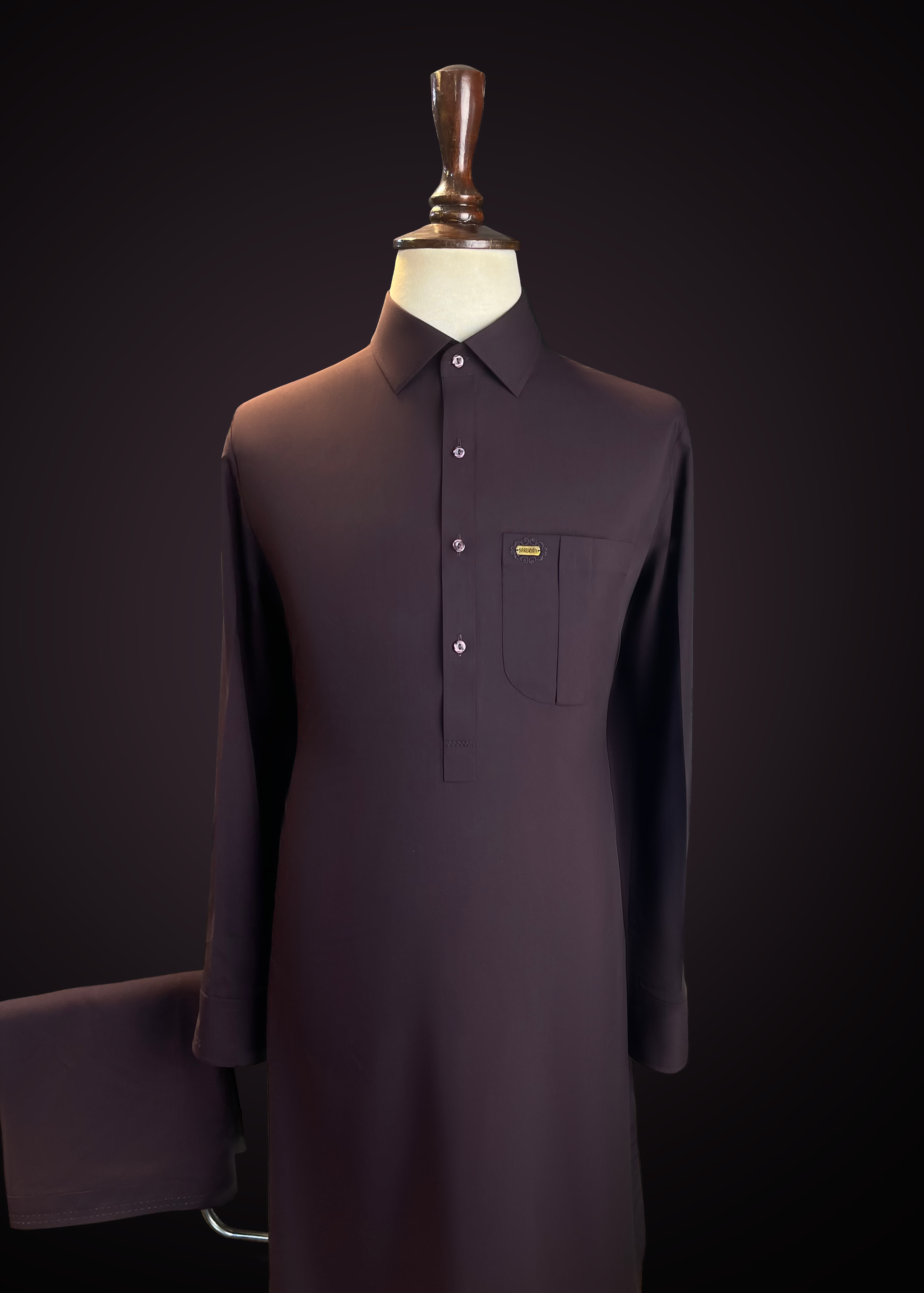 Wine Purple Wash & Wear Shalwar Kameez