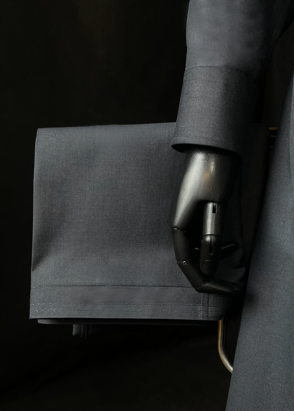 Charcoal Ash Shalwar Kameez In Imported Suiting Fabric (Winter Collection)