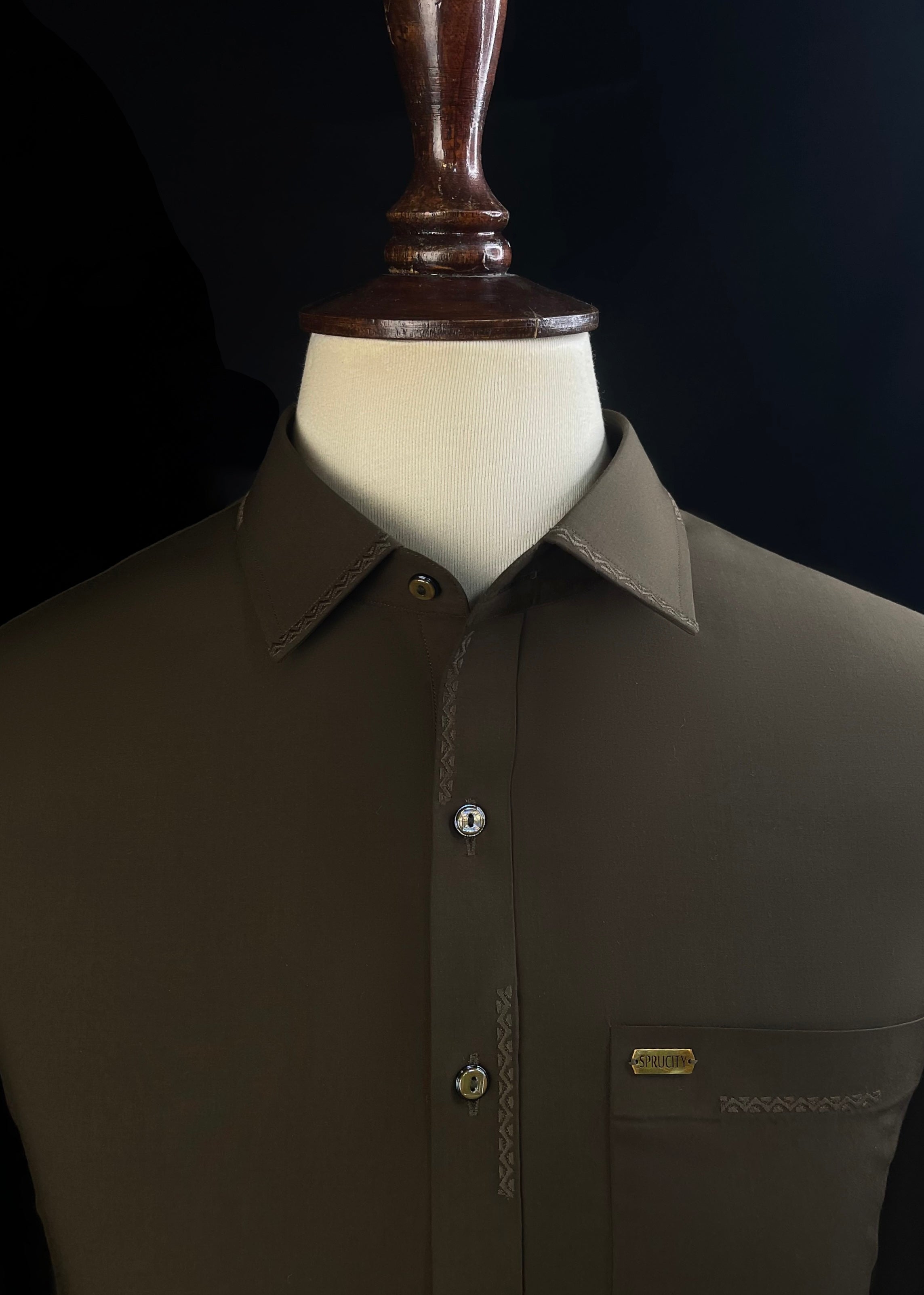 Mocha Brown Shalwar Kameez (Wash & Wear)