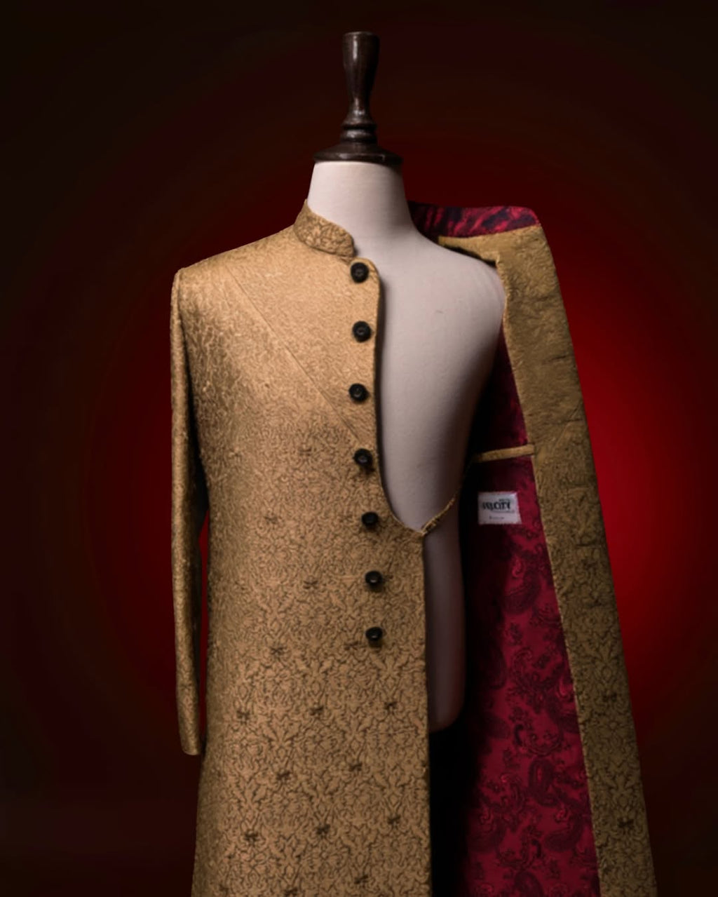 Golden & Red Sherwani Set