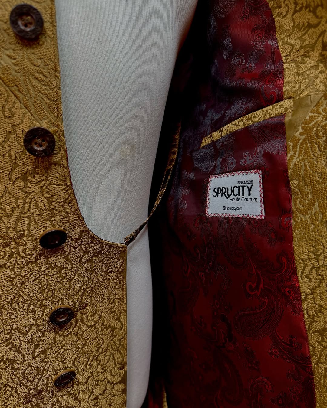 Golden & Red Sherwani Set