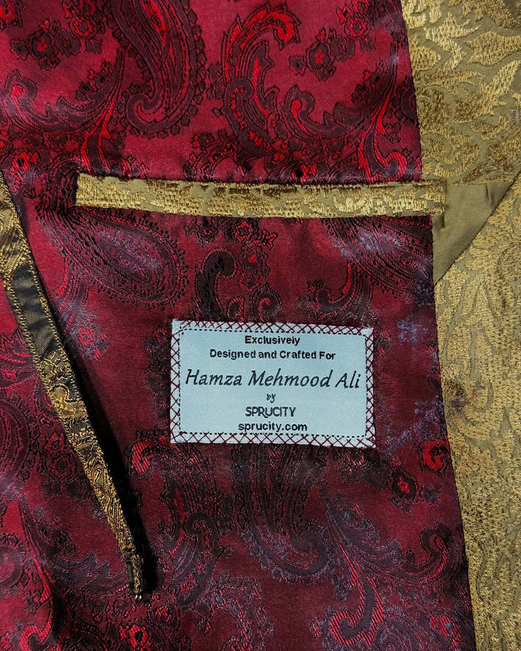 Golden & Red Sherwani Set