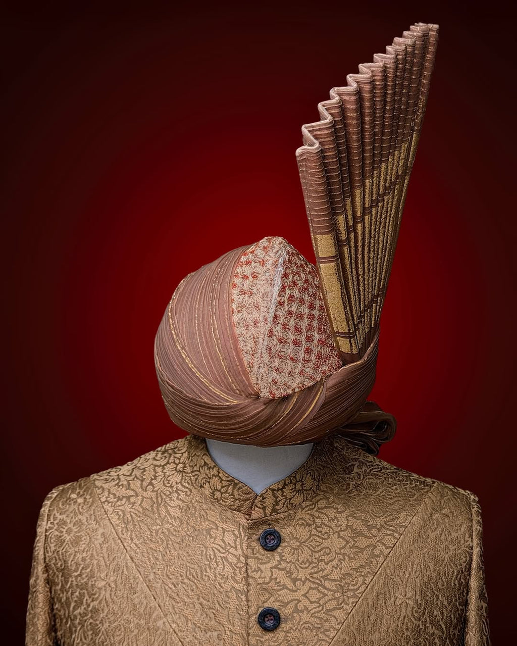 Golden & Red Sherwani Set