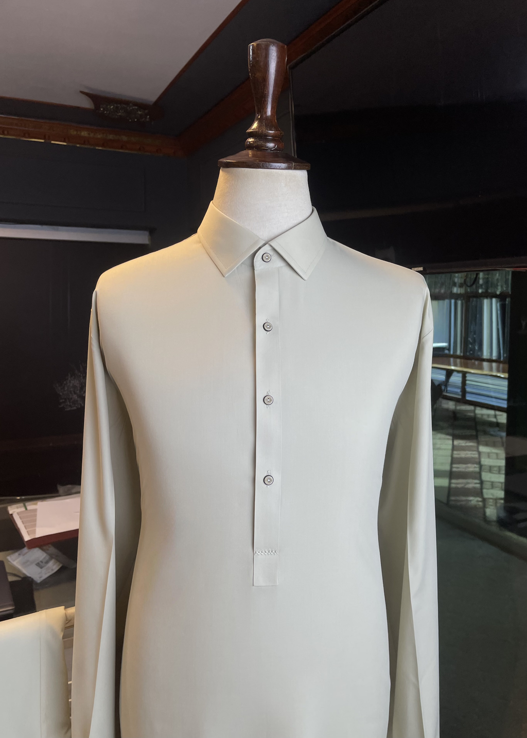 Ivory Elegance Wash & Wear Kameez Shalwar