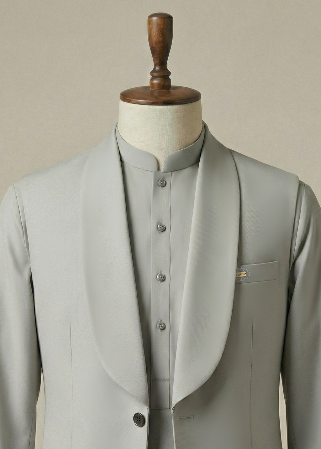 Silver Mist Shalwar Kameez With Matching Waistcoat