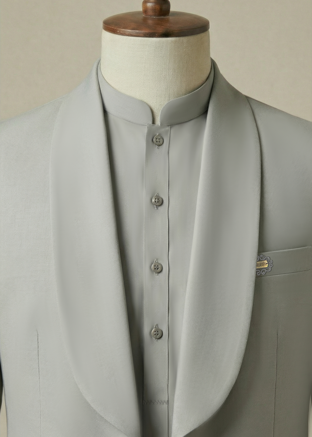Silver Mist Shalwar Kameez With Matching Waistcoat