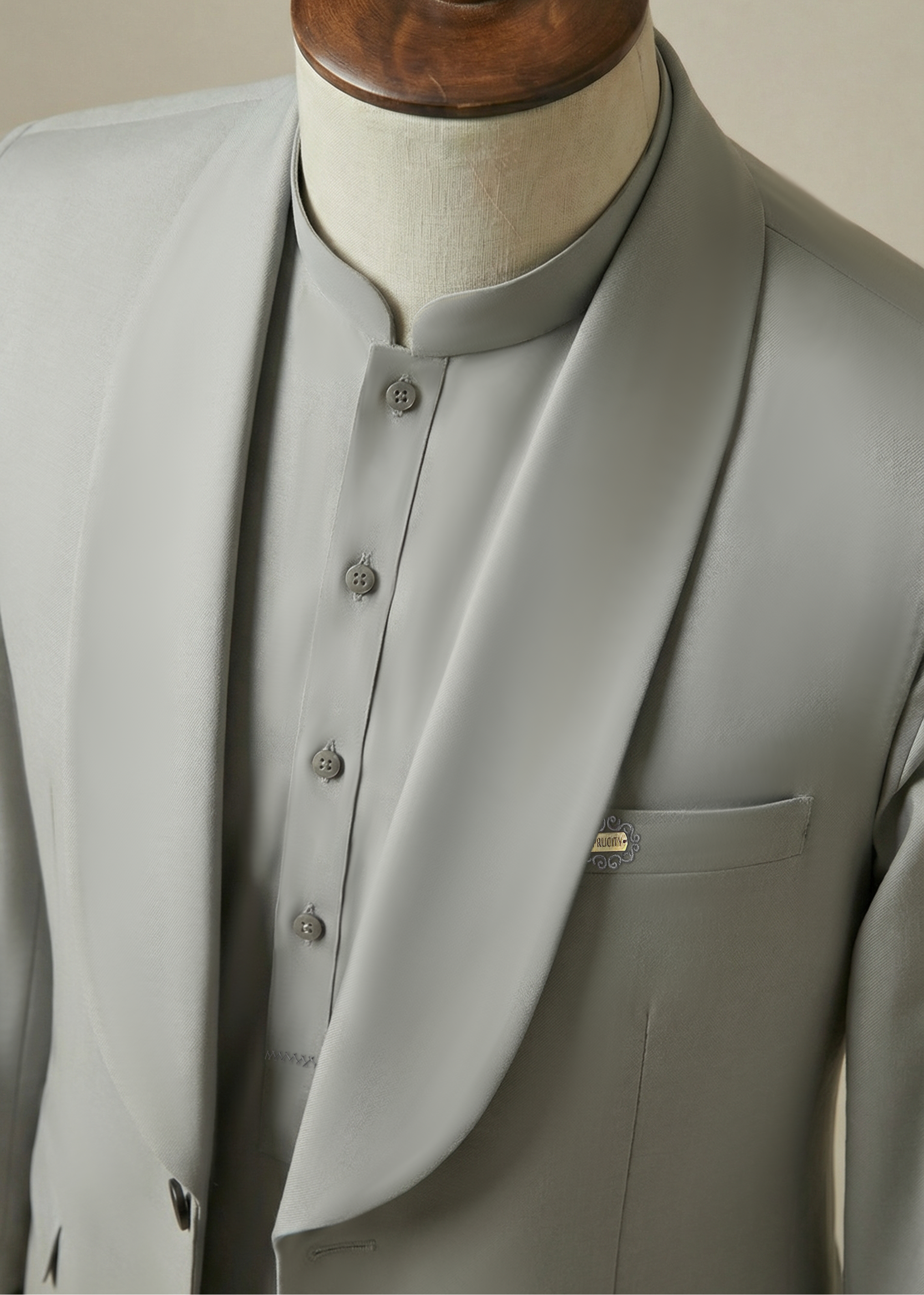 Silver Mist Shalwar Kameez With Matching Waistcoat