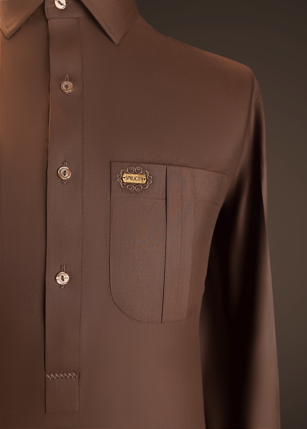 Brown Wash & Wear Shalwar Kameez