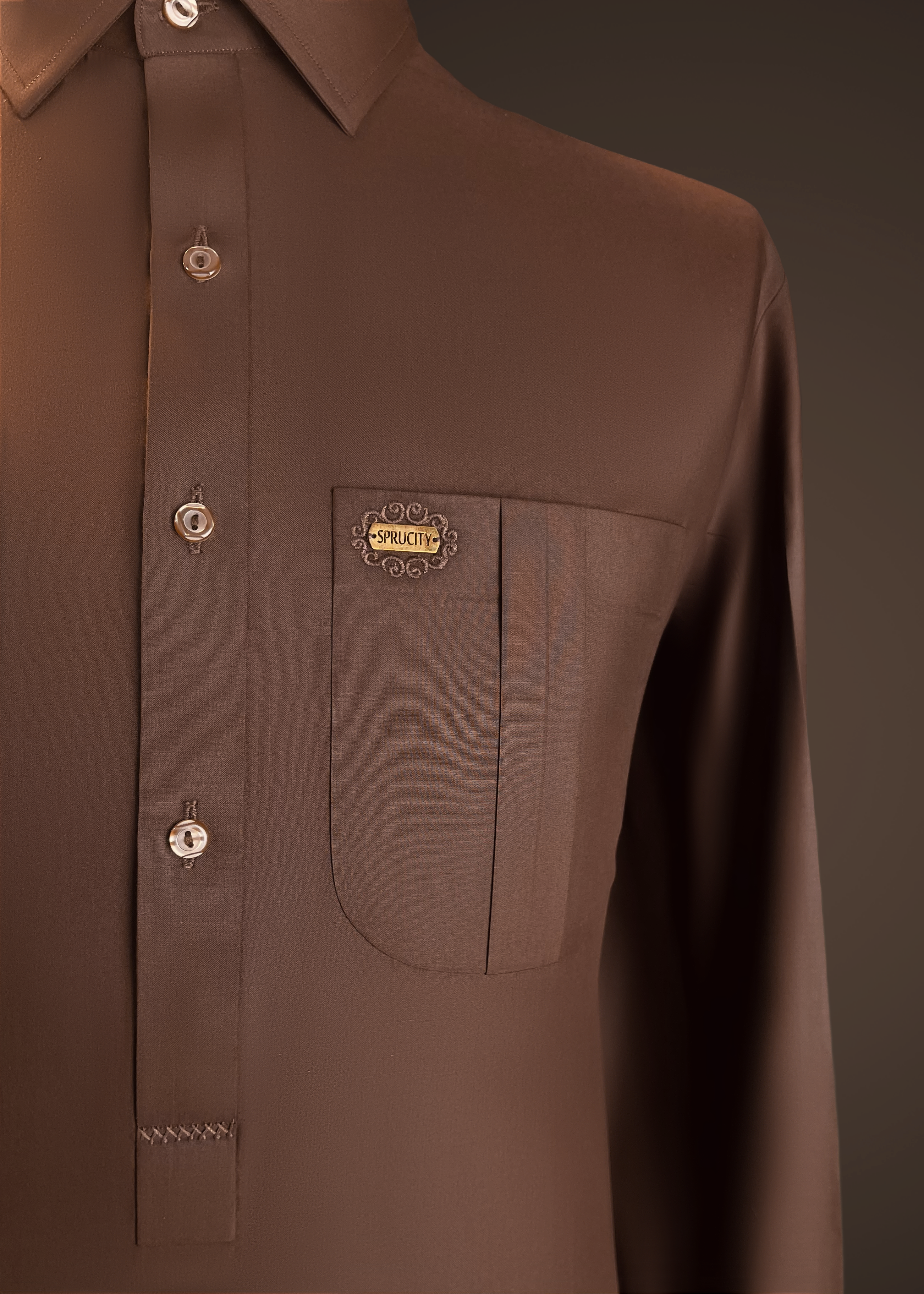 Brown Wash & Wear Shalwar Kameez