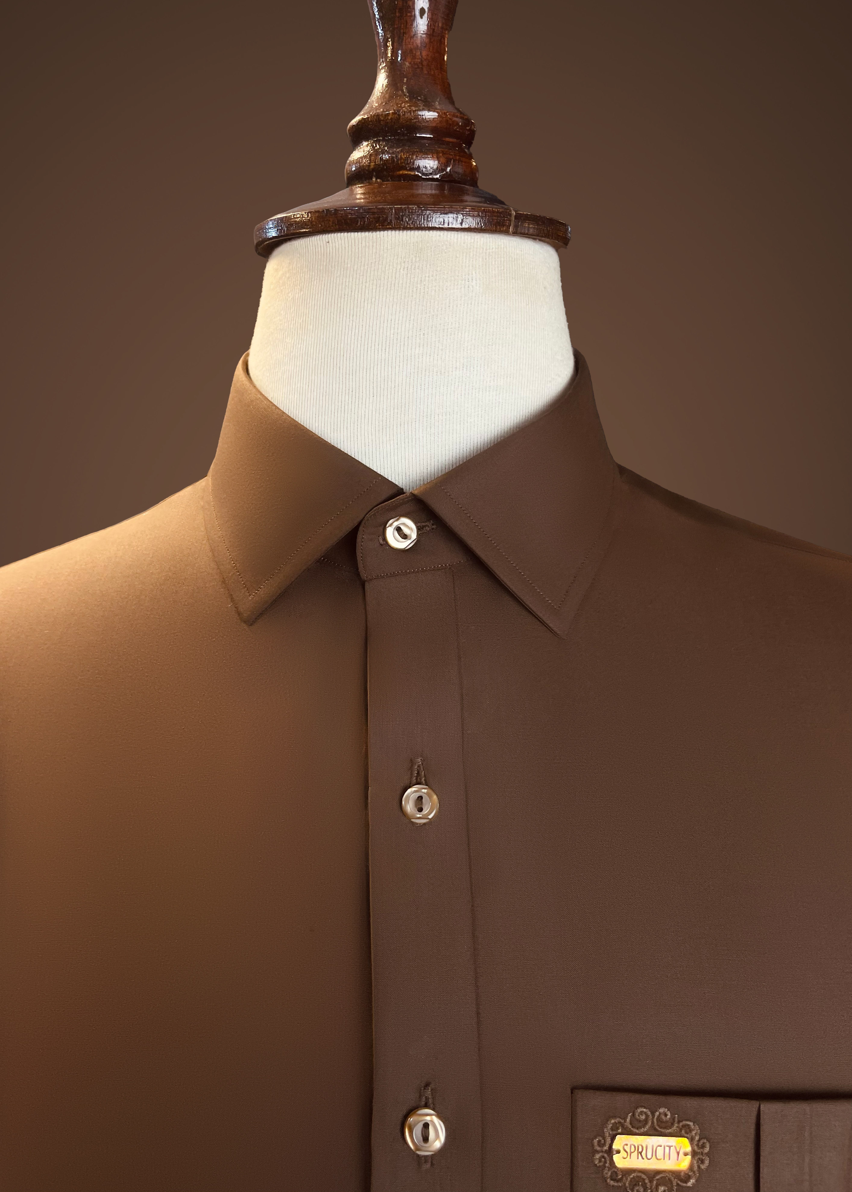 Brown Wash & Wear Shalwar Kameez