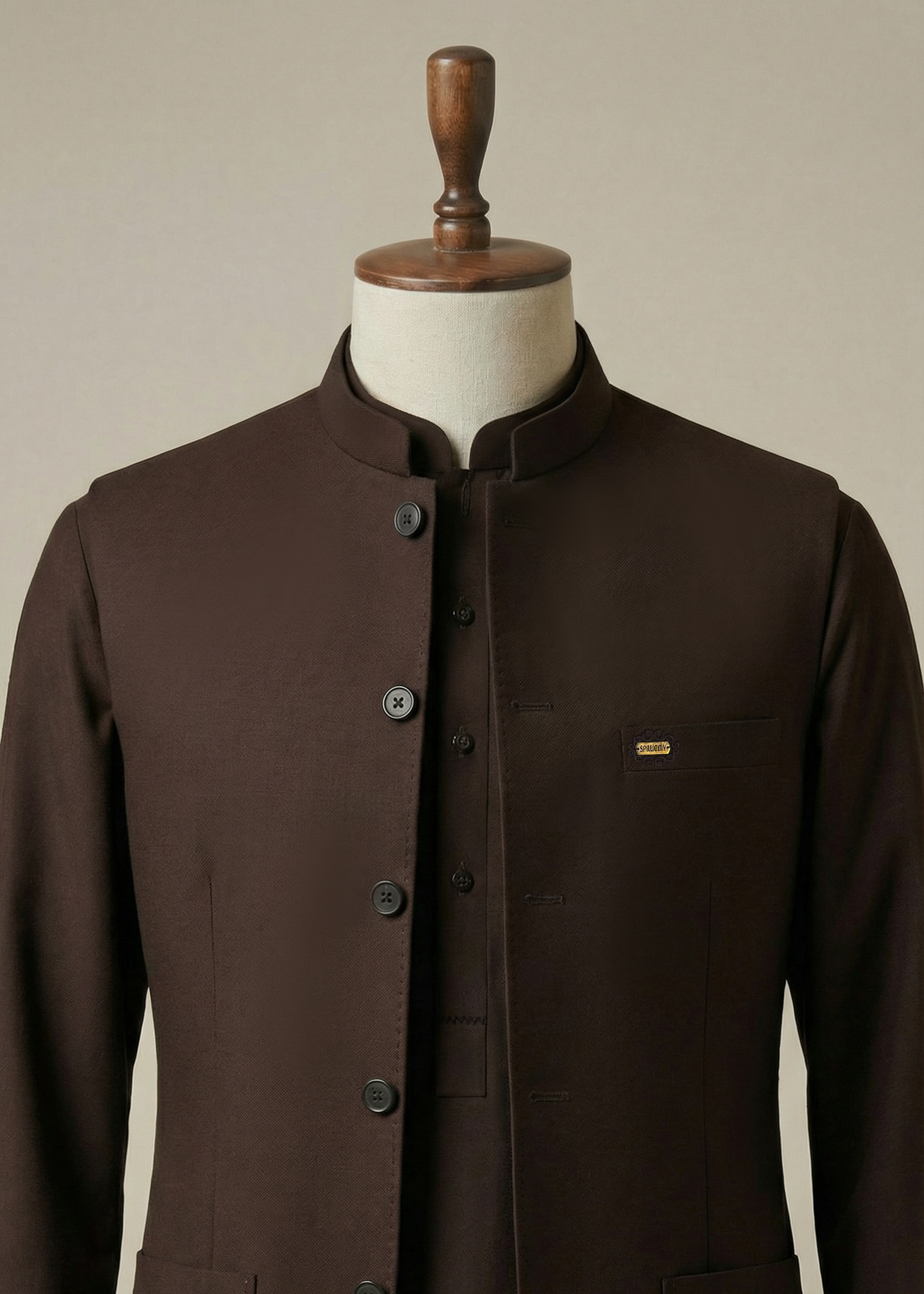 Chestnut Brown Shalwar Kameez With Matching Waistcoat