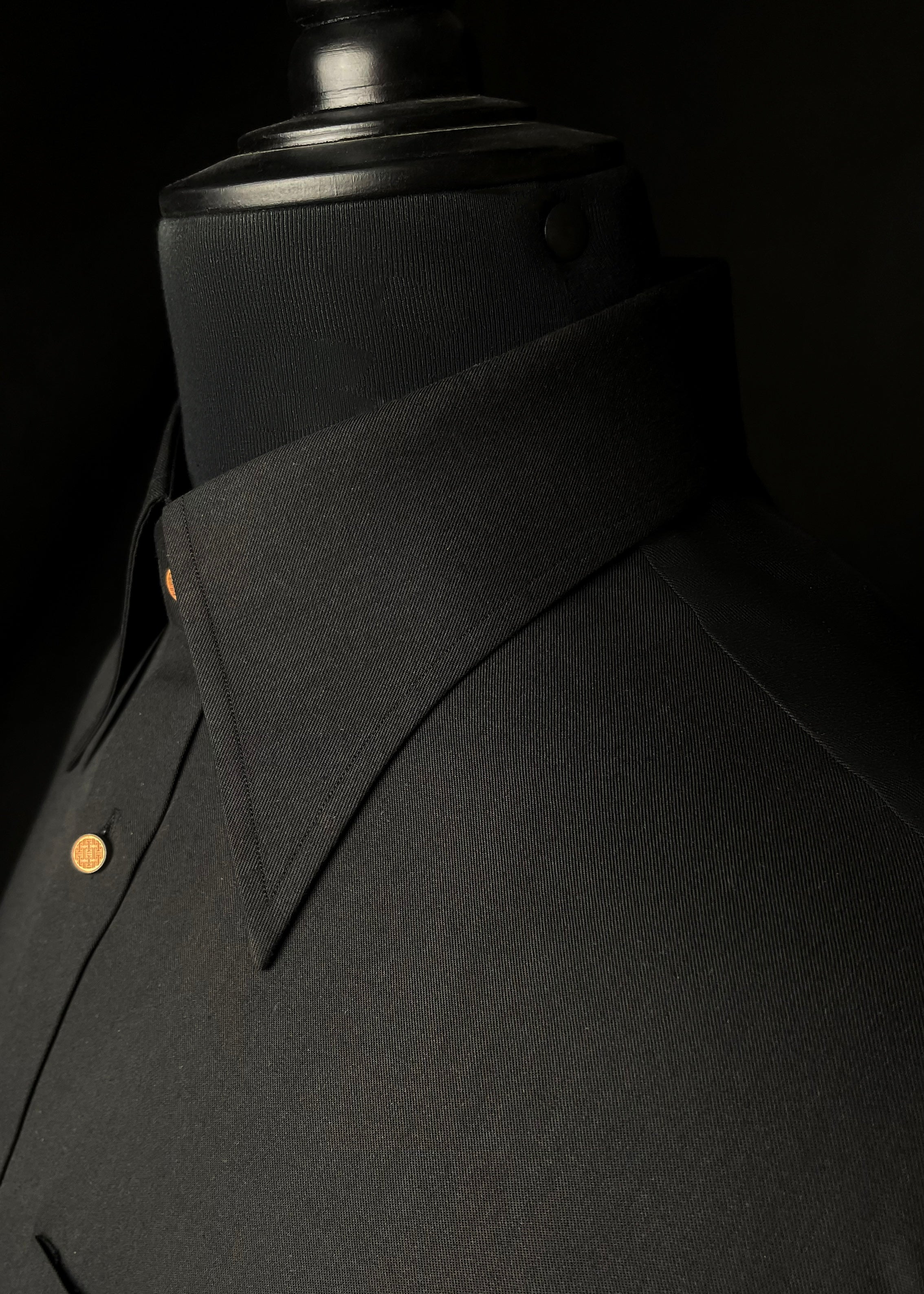 Midnight Black Shalwar Kameez In Imported Suiting Fabric (Winter Collection)