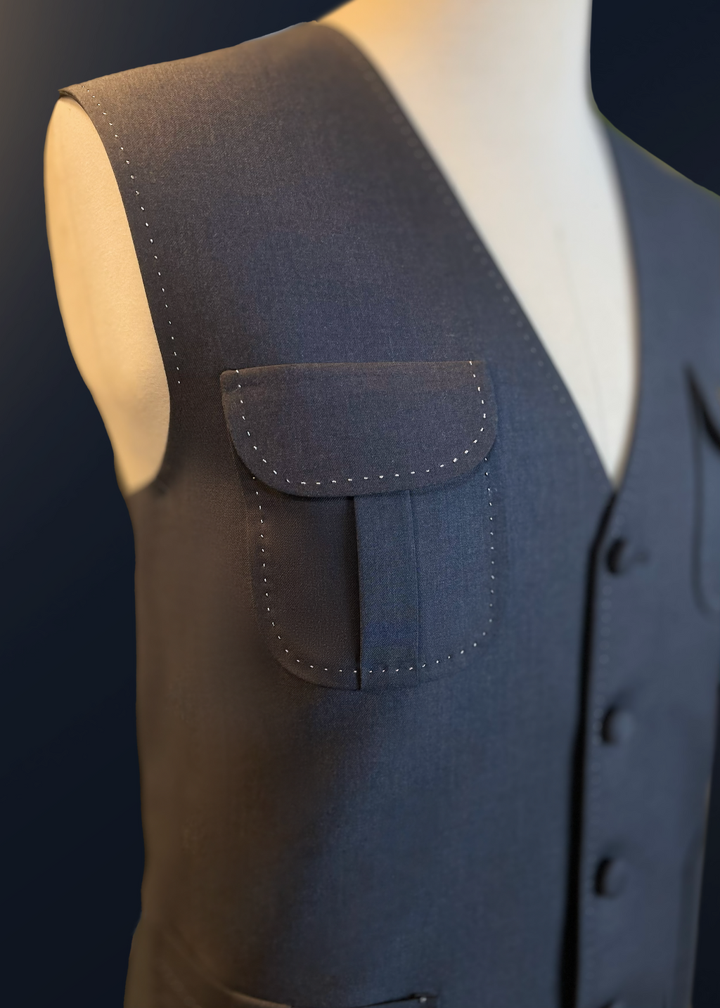 Charcoal Grey Utility Waistcoat In Imported Suiting Fabric (Winter Collection)