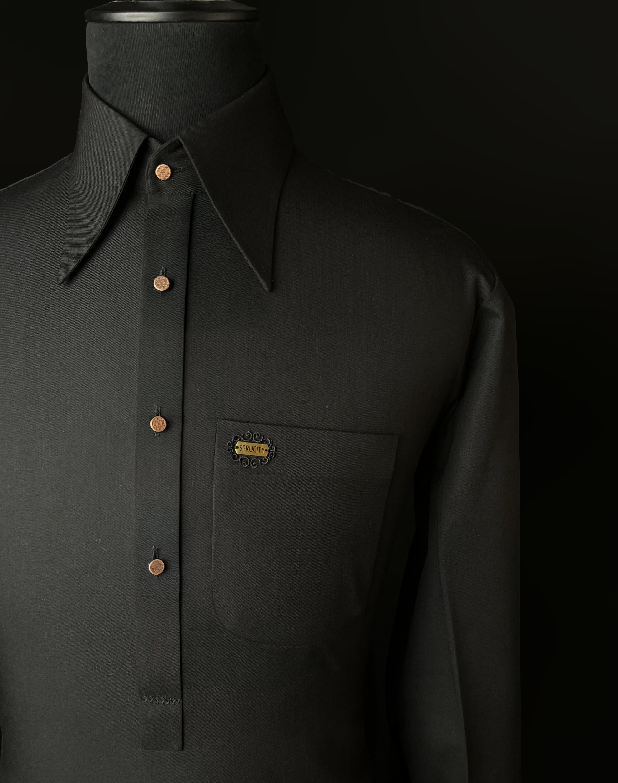 Midnight Black Shalwar Kameez In Imported Suiting Fabric (Winter Collection)