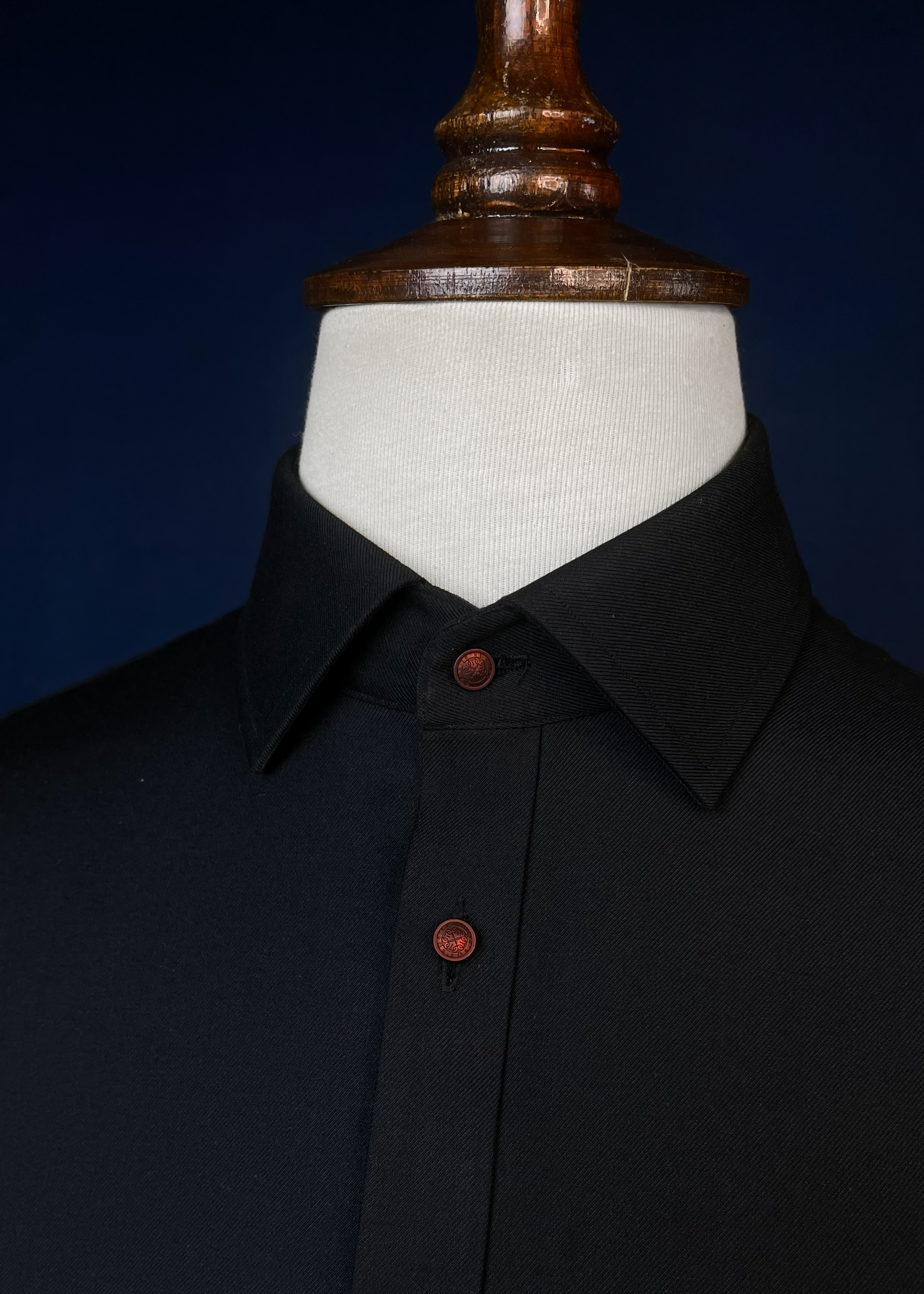 Jet Black Shalwar Kameez In Imported Suiting Fabric (Winter Collection)