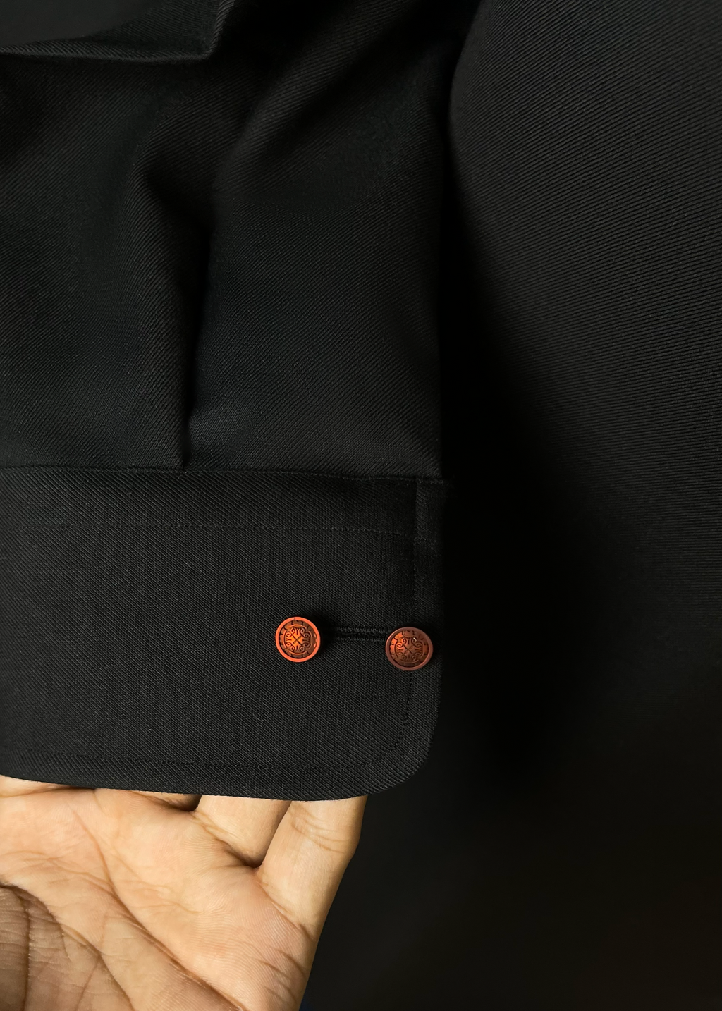 Jet Black Shalwar Kameez In Imported Suiting Fabric (Winter Collection)