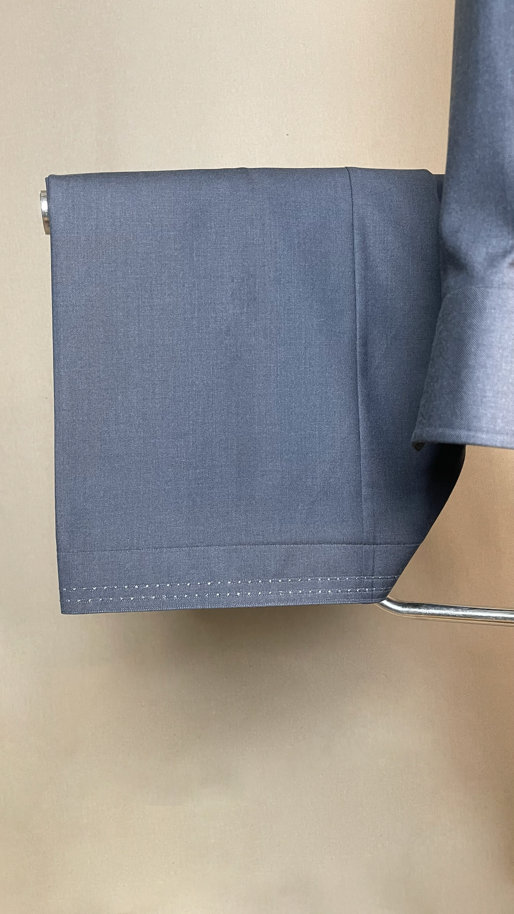 Slate Blue Shalwar Kameez In Imported Suiting Fabric (Winter Collection)