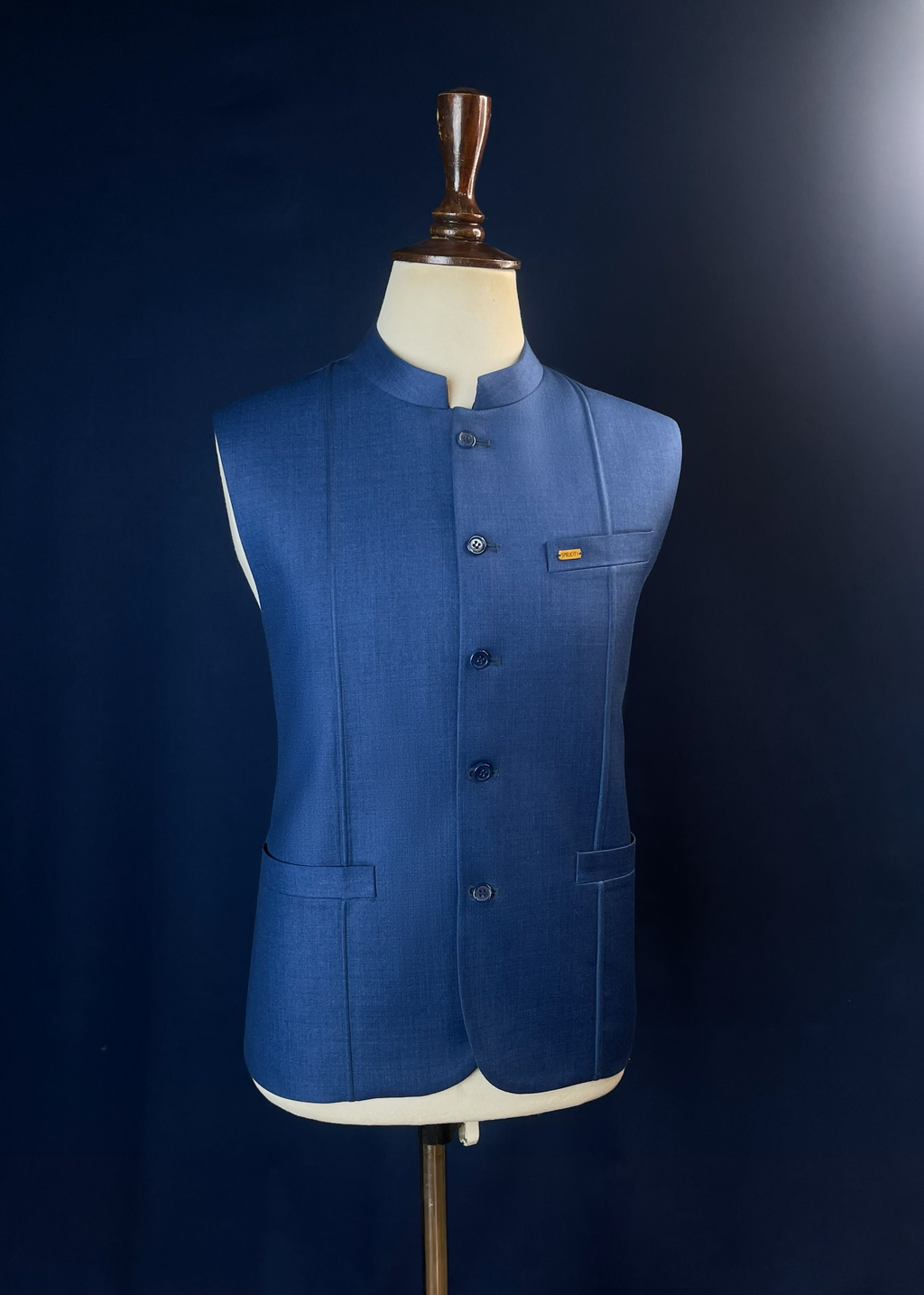 Midnight Blue Waistcoat In Imported Suiting Fabric (Winter Collection)