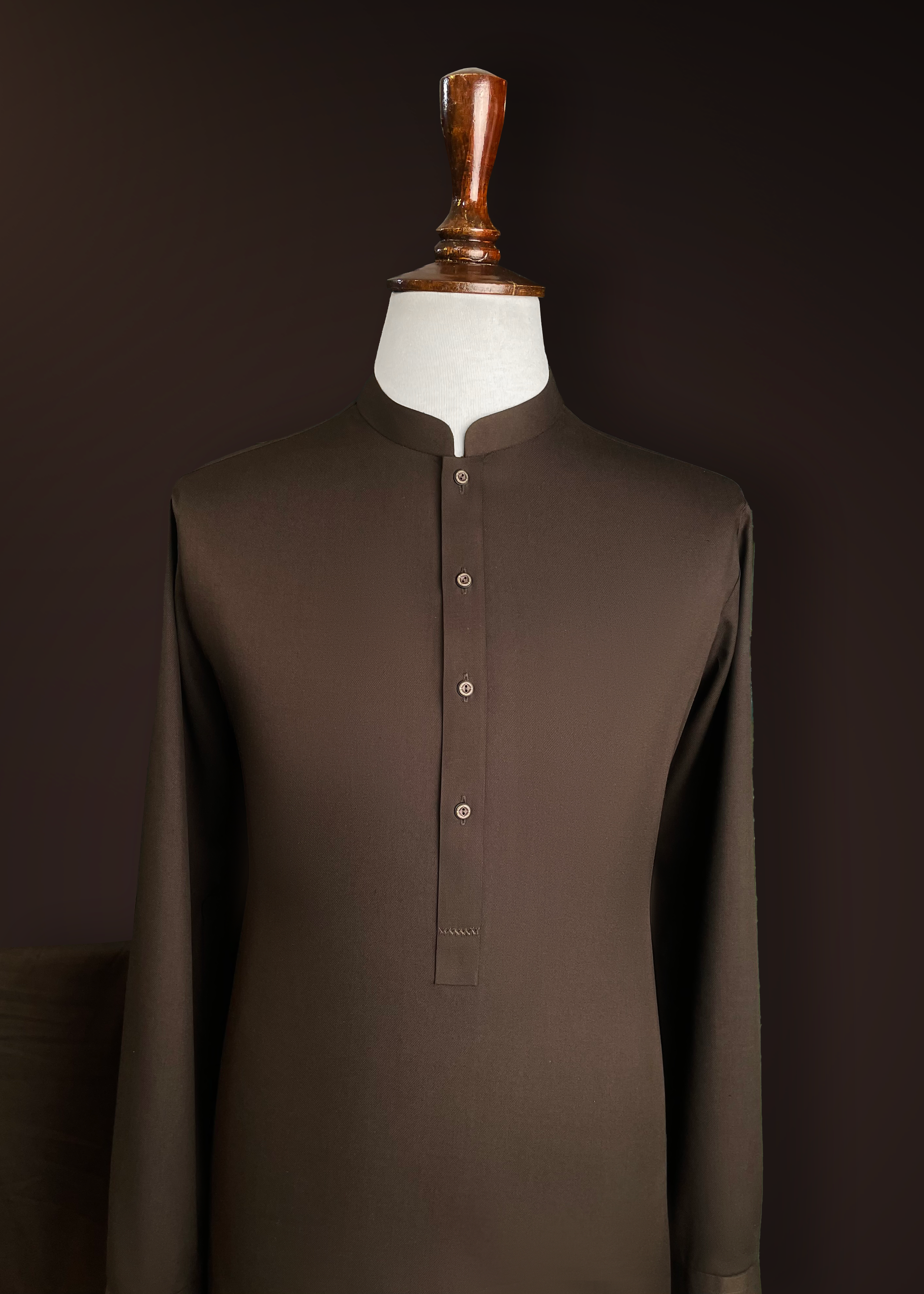 Classic Brown Shalwar kameez With Matching Waistcoat In Premium Wash & Wear Fabric
