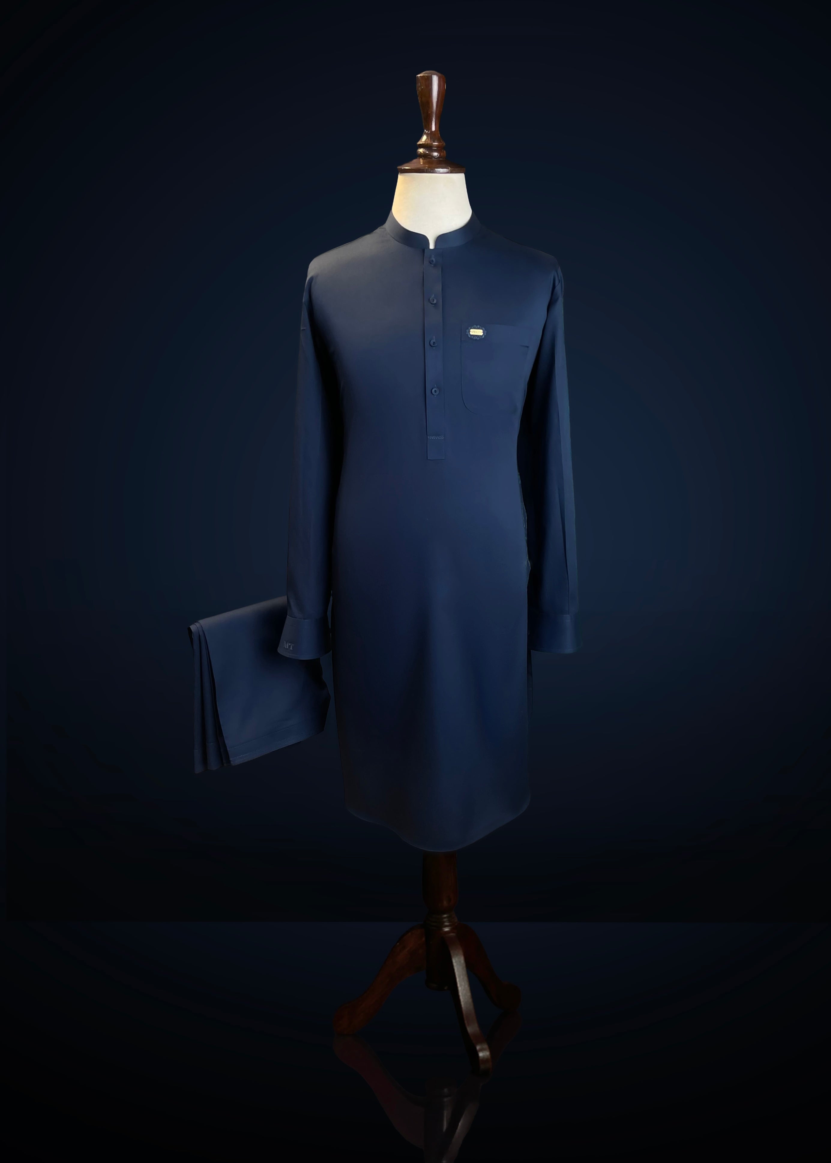 Navy Blue Shalwar Kameez In Imported Italian Cotton