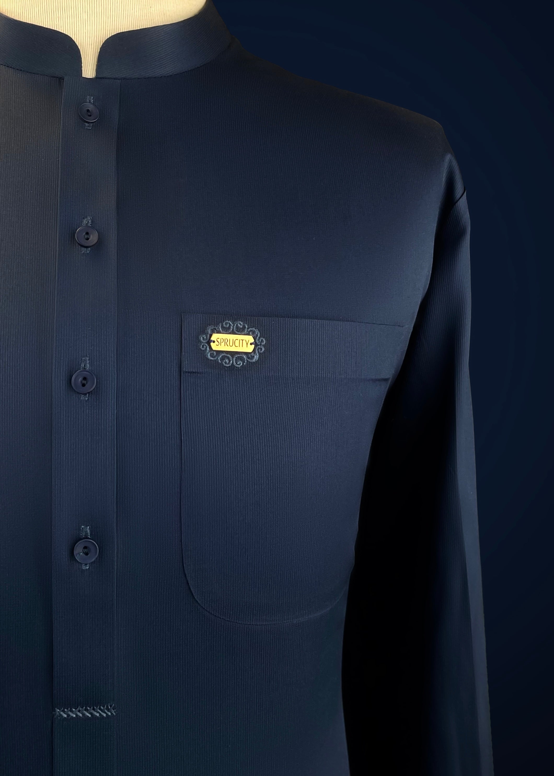 Navy Blue Shalwar Kameez In Imported Italian Cotton