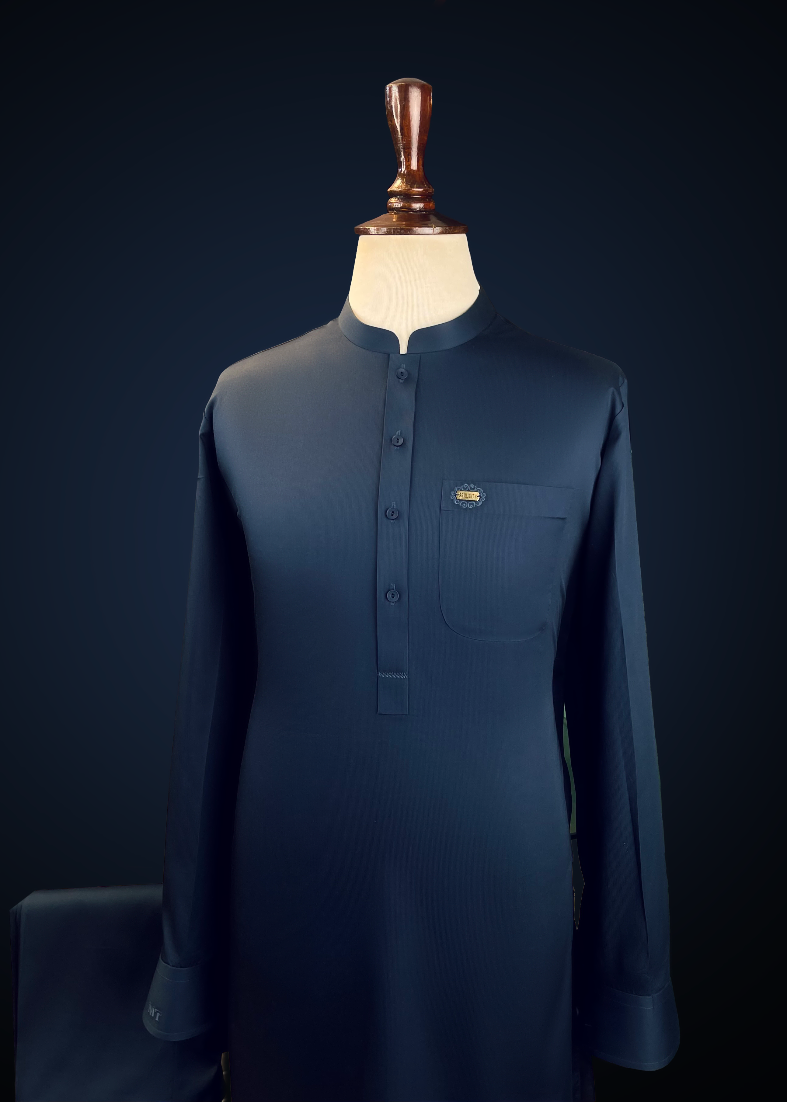 Navy Blue Shalwar Kameez In Imported Italian Cotton